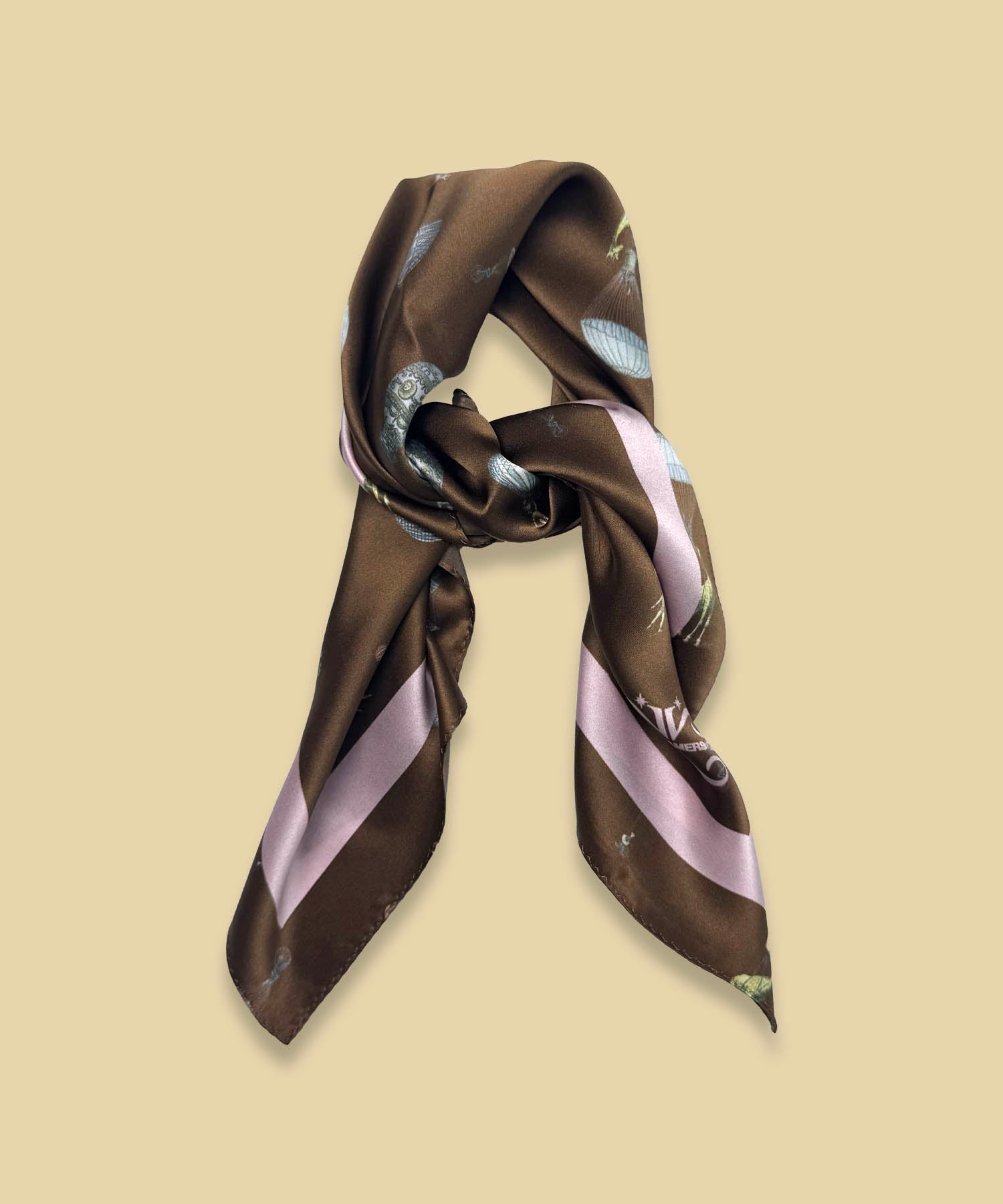 COCOA DREAMVEIL SILK SCARF_MARRON