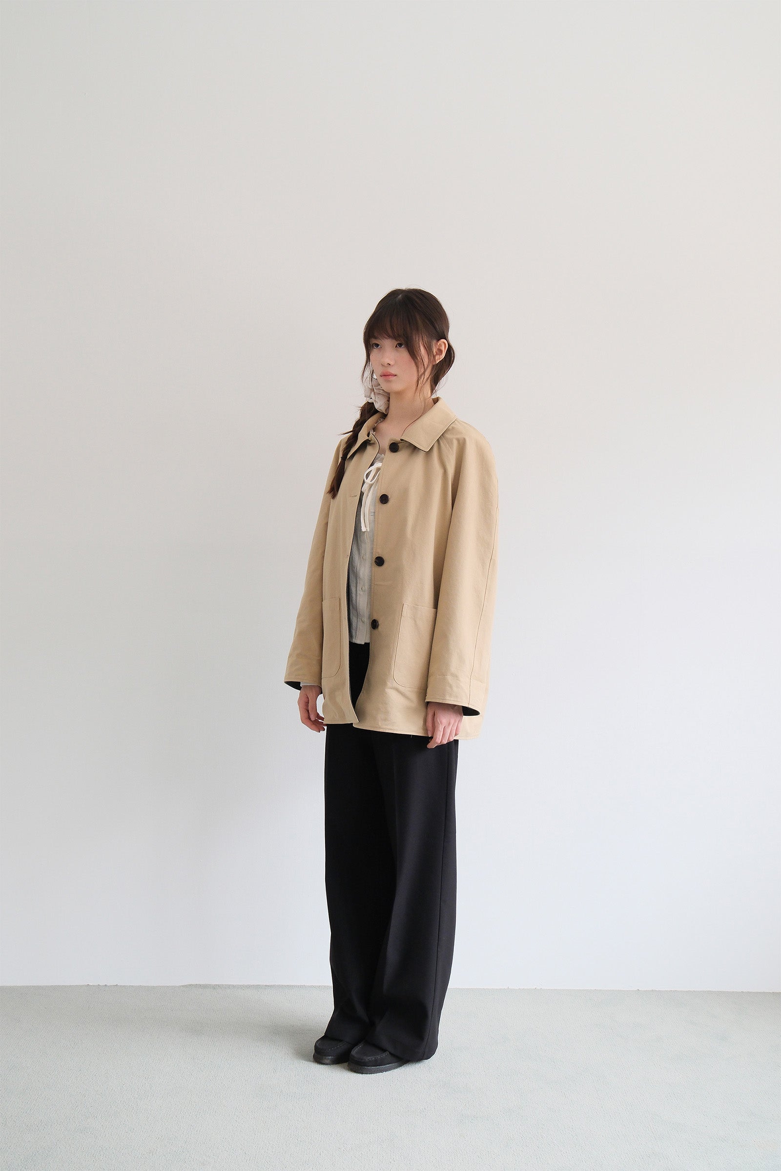REVERSIBLE HALF COAT_BEIGE