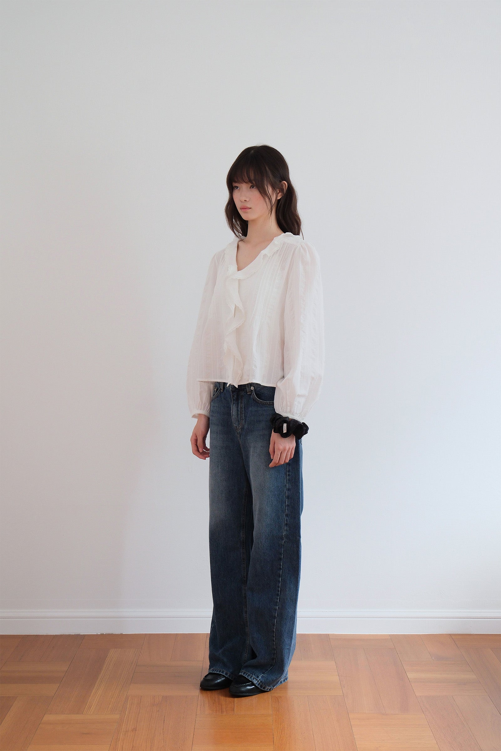 RUFFLE LACE BLOUSE_WHITE