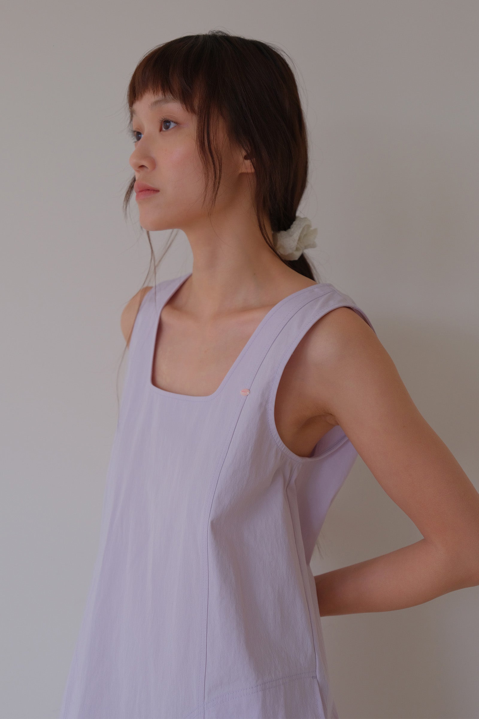 MOUI PASTEL STITCH MINI DRESS _PALE PURPLE