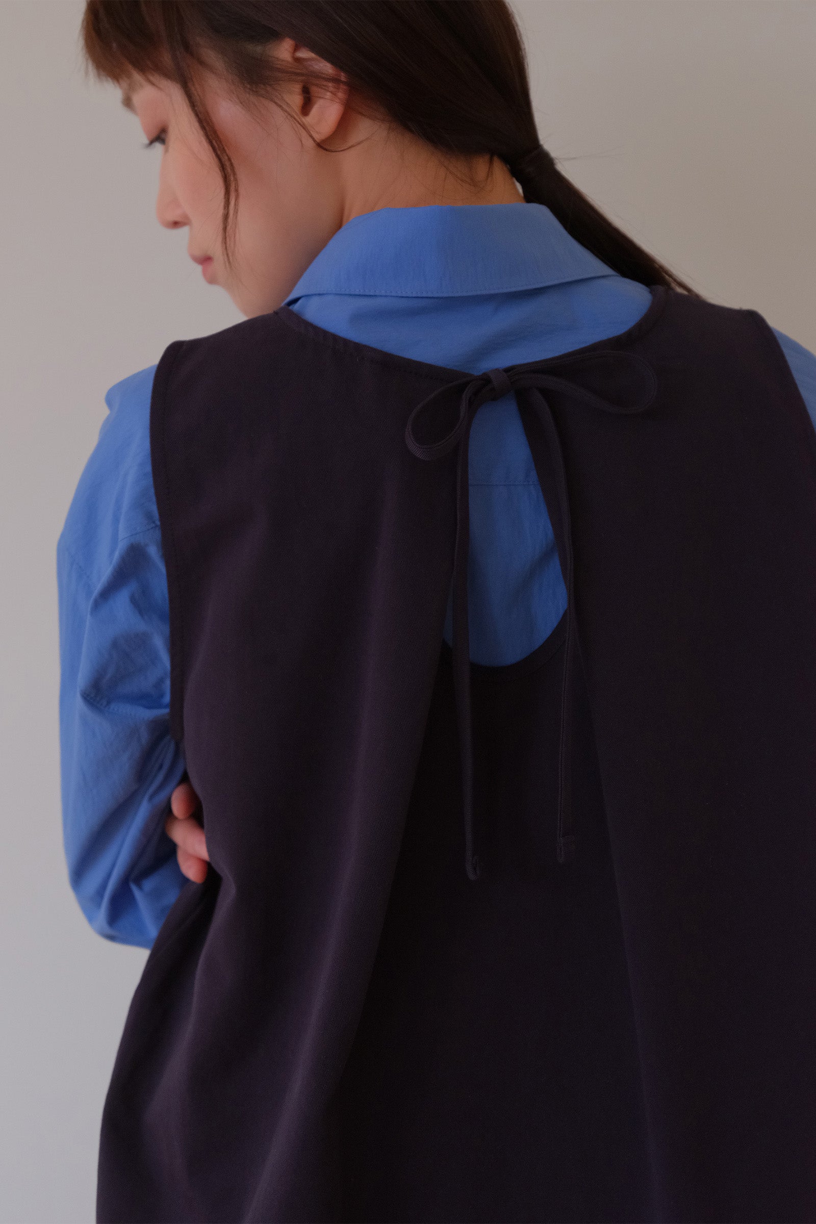 MOUI PASTEL STITCH MINI DRESS _NAVY