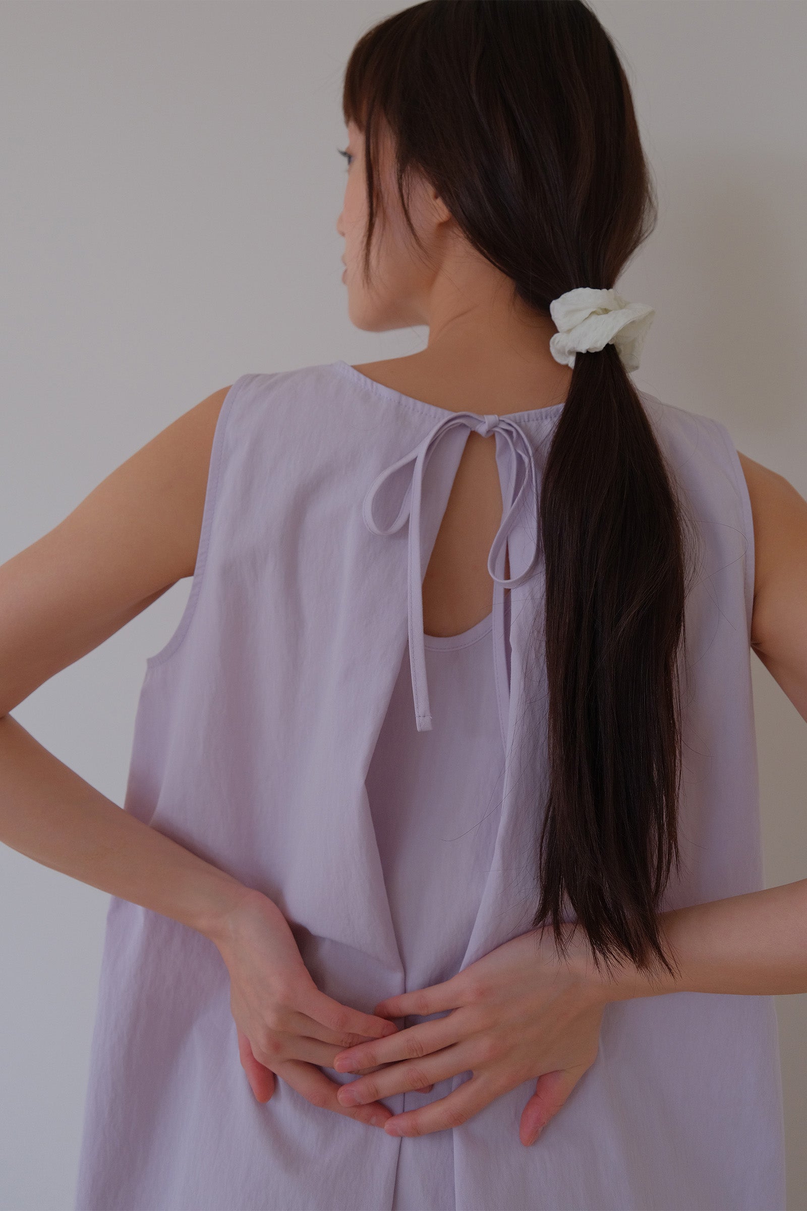 MOUI PASTEL STITCH MINI DRESS _PALE PURPLE