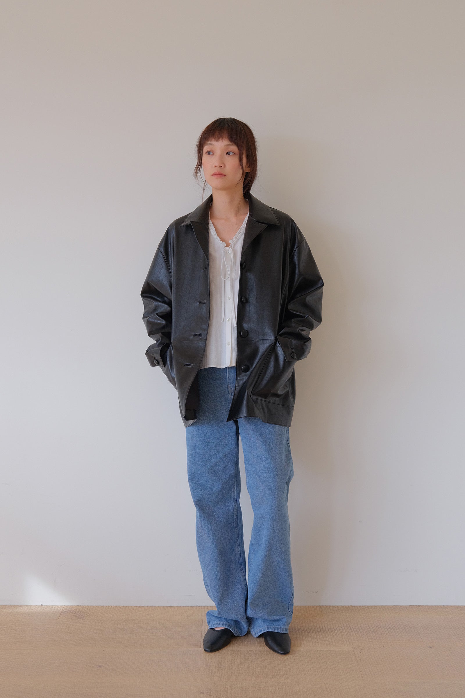 MOUI SINGLE LEATHER JACKET _BLACK