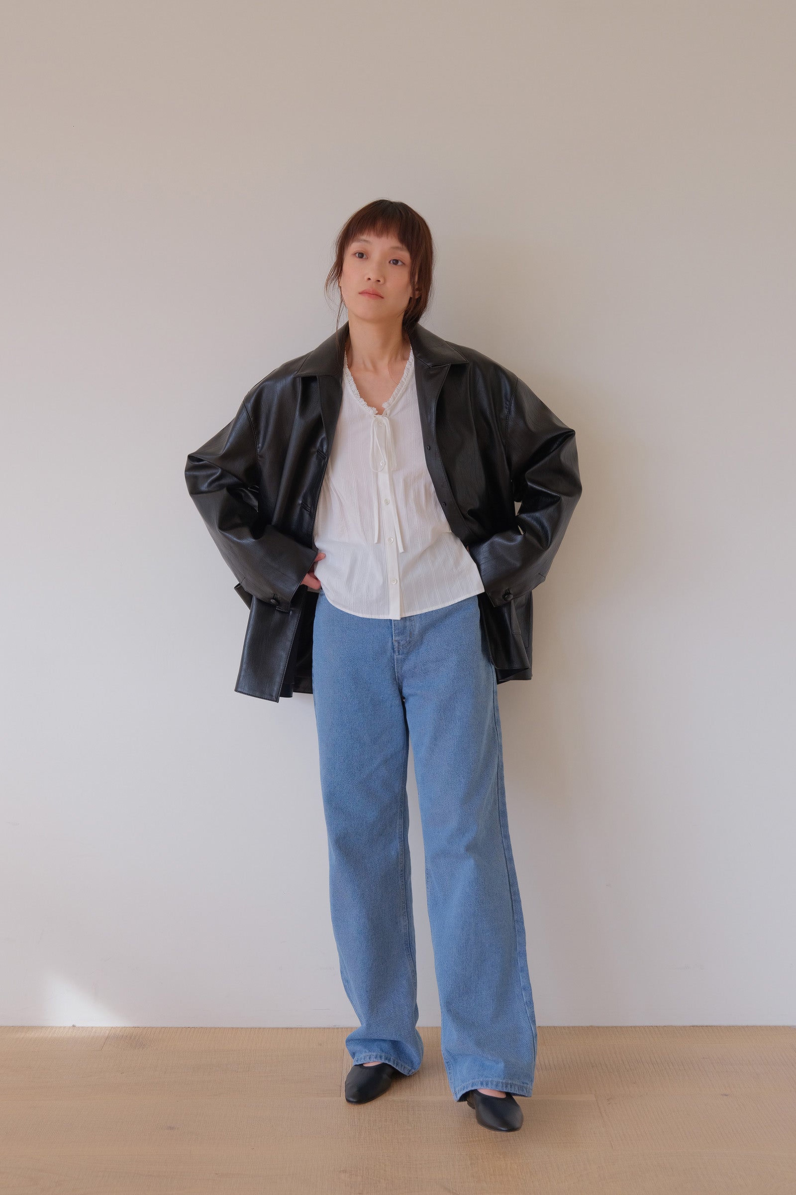 MOUI SINGLE LEATHER JACKET _BLACK