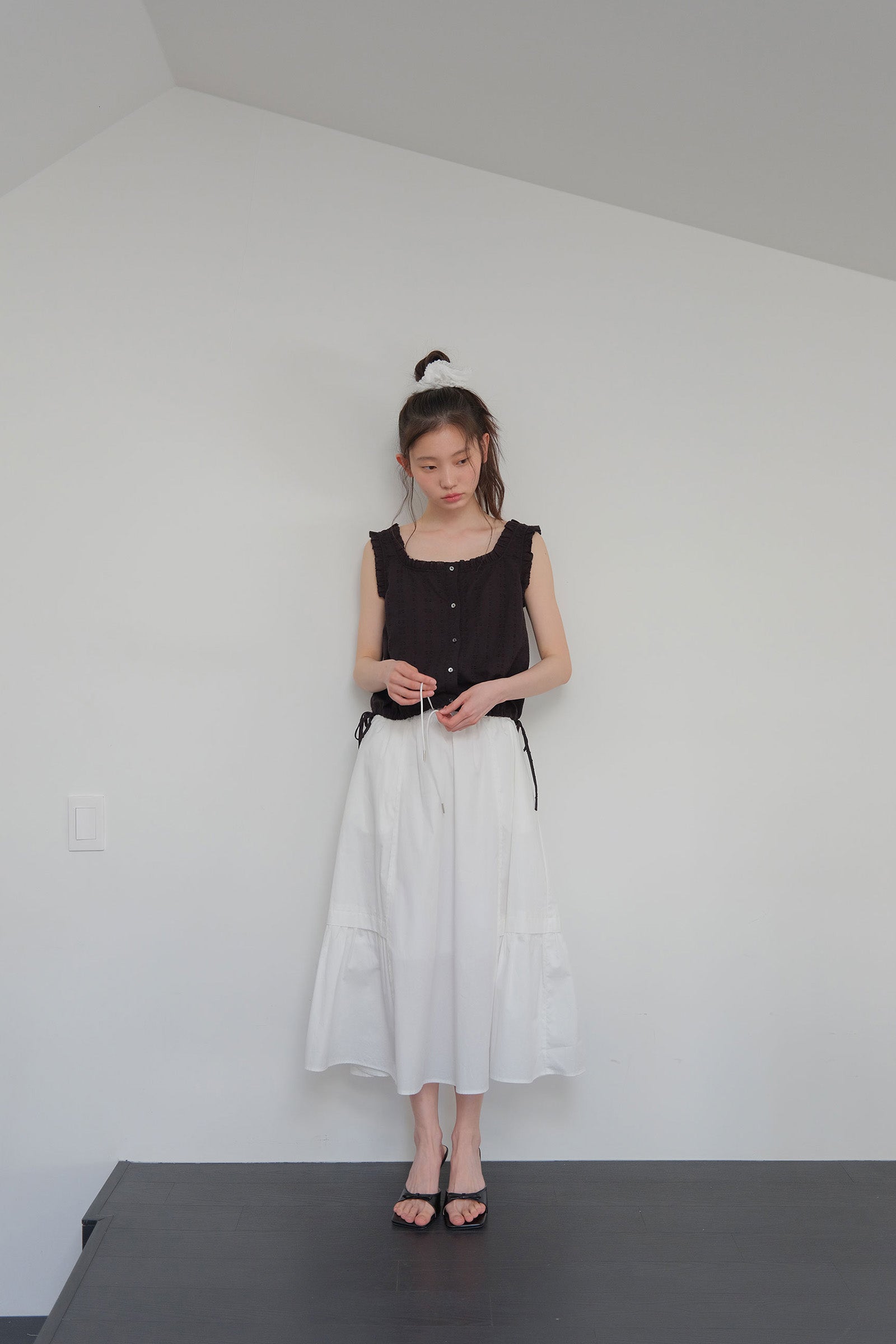 ROA BANDING MAXI SKIRT_WHITE