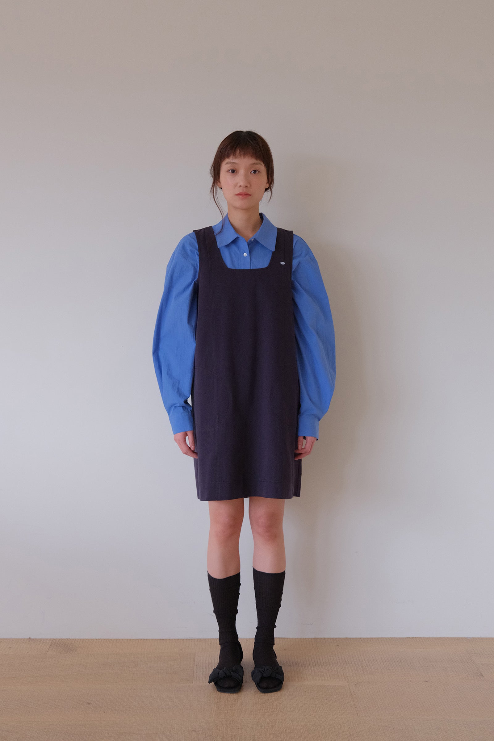 MOUI PASTEL STITCH MINI DRESS _BLAU MARINE