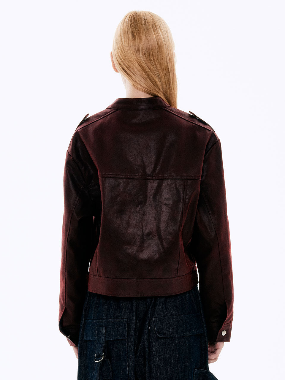 Suede Biker Jacket_Rouge