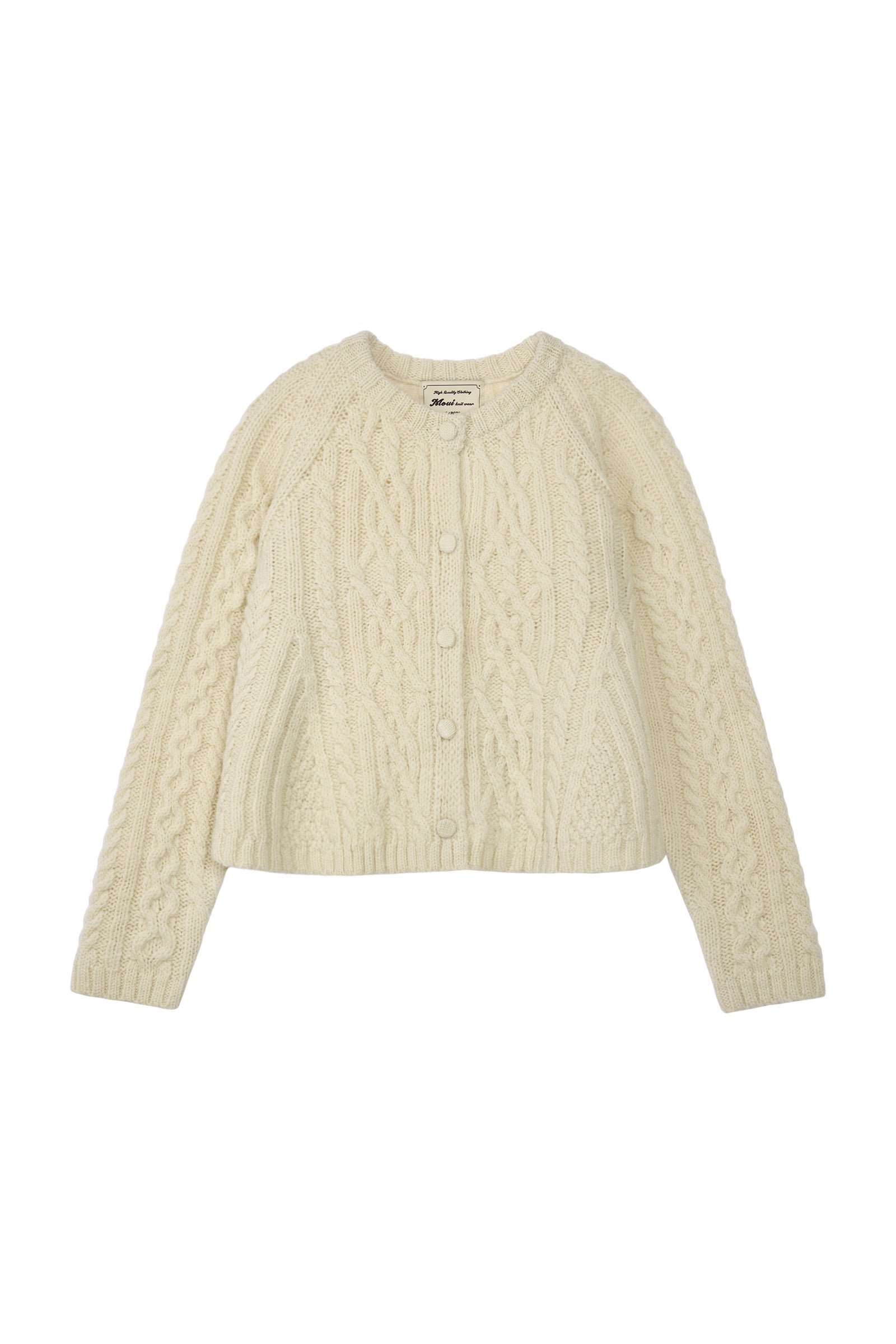 FLARE CABLE KNIT CARDIGAN_CREAM
