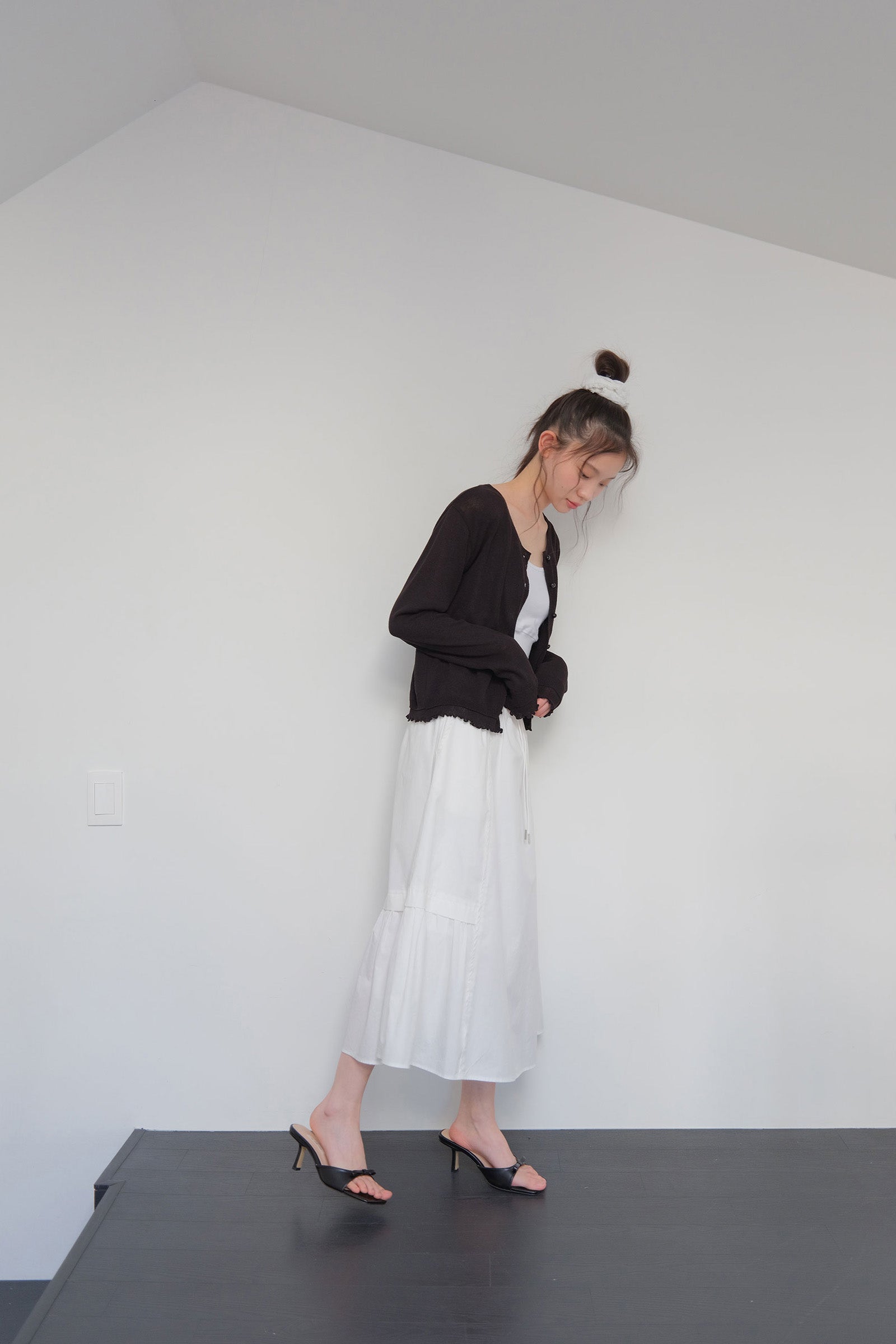 ROA BANDING MAXI SKIRT_WHITE