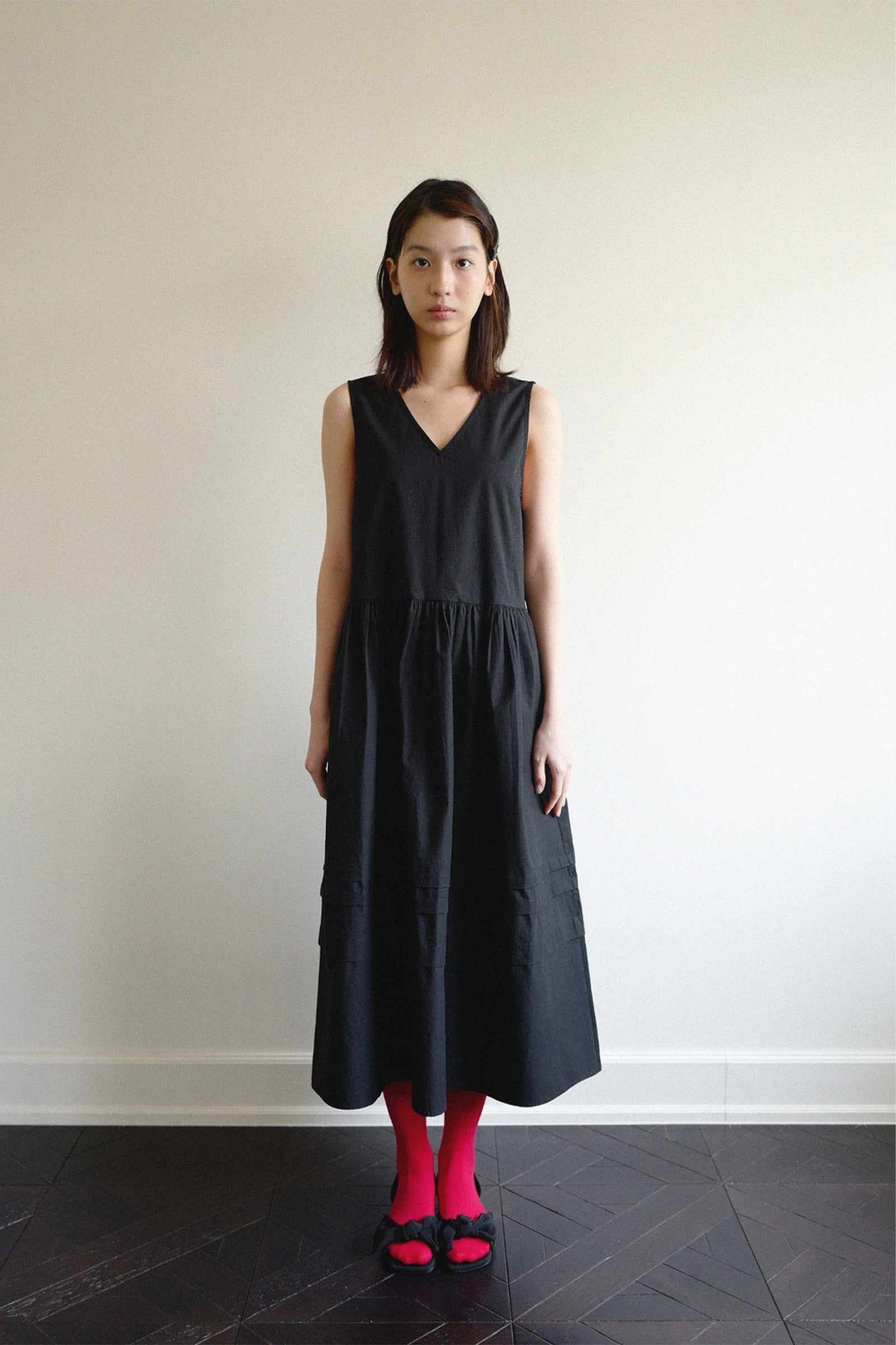 MOUI ROSY MAXY SHIRRING DRESS _NOIR