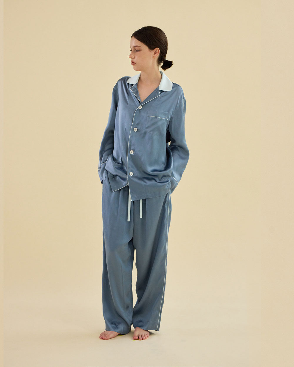 BLUE VEIL SILK PAJAMAS_BLUE