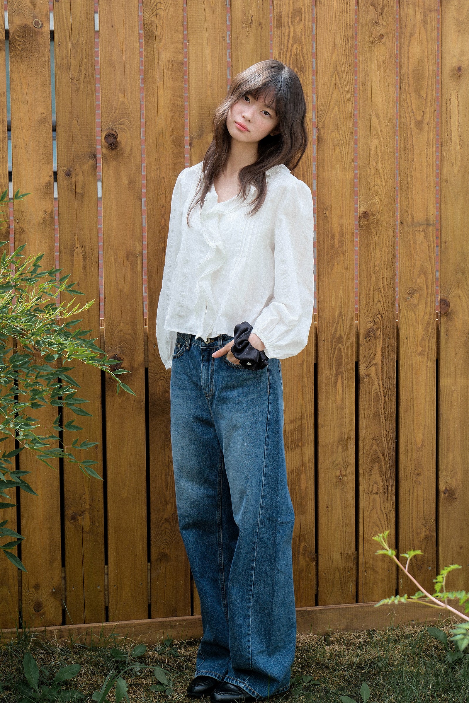 RUFFLE LACE BLOUSE_WHITE