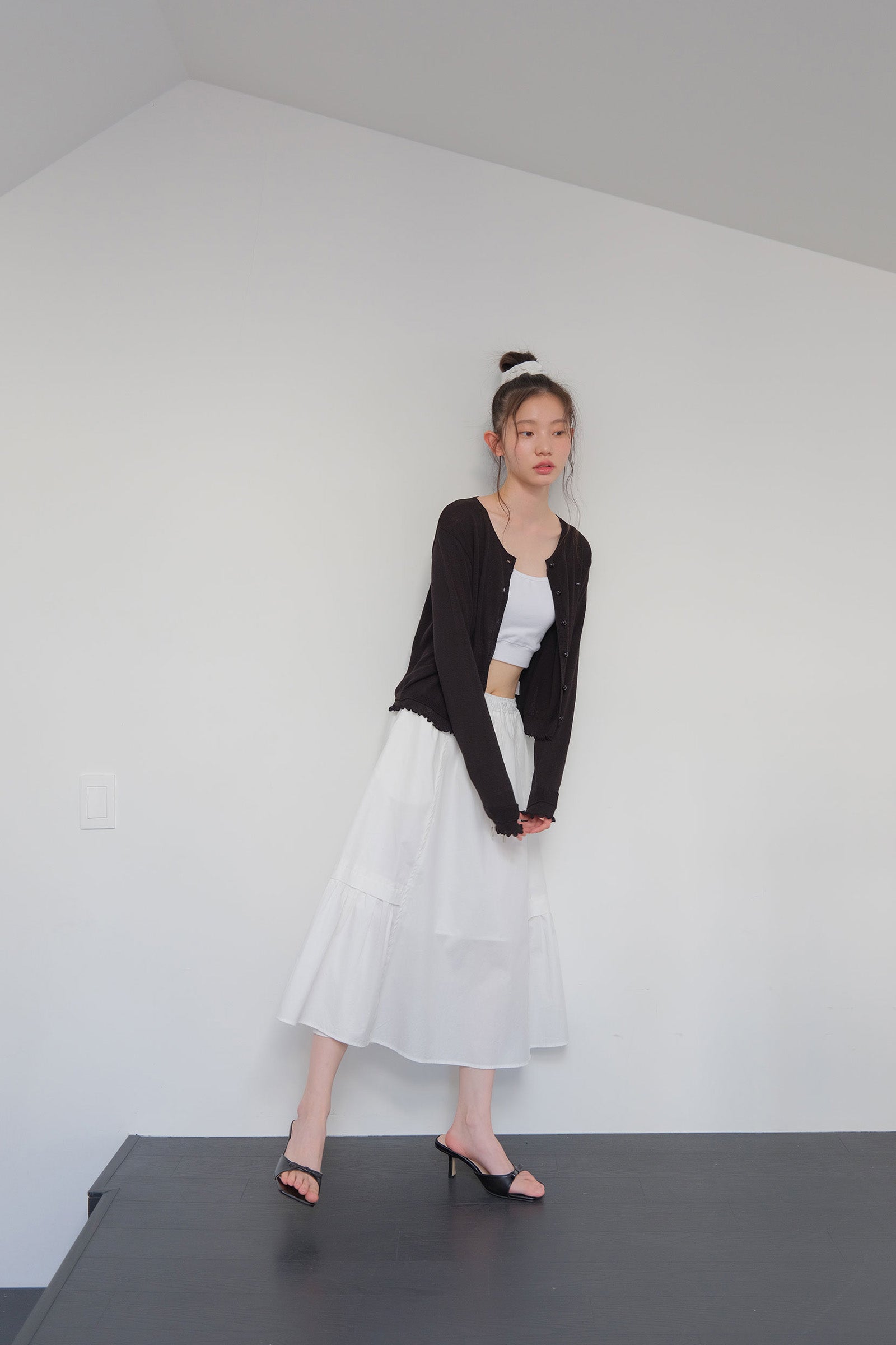 ROA BANDING MAXI SKIRT_WHITE