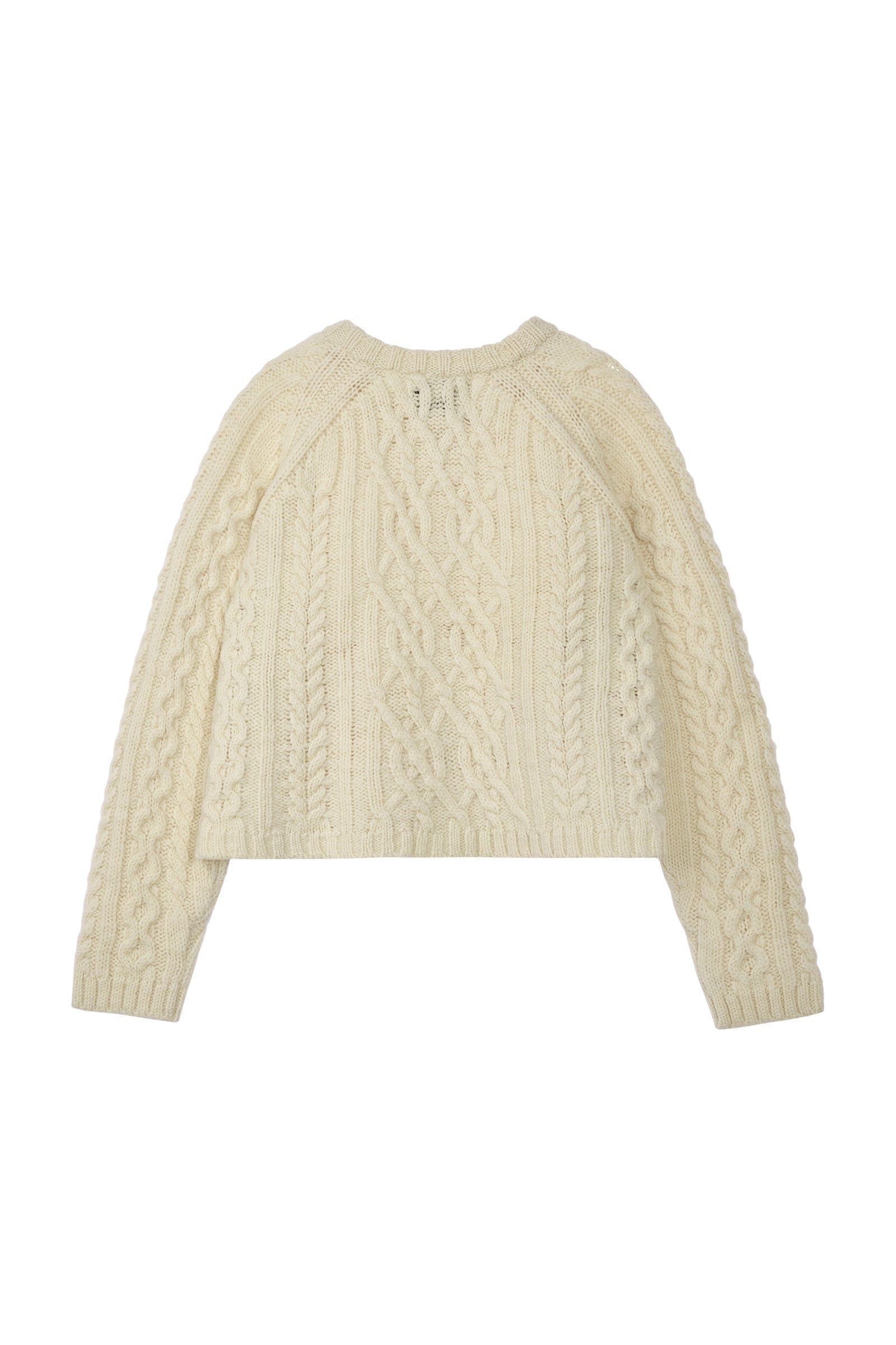 FLARE CABLE KNIT CARDIGAN_CREAM