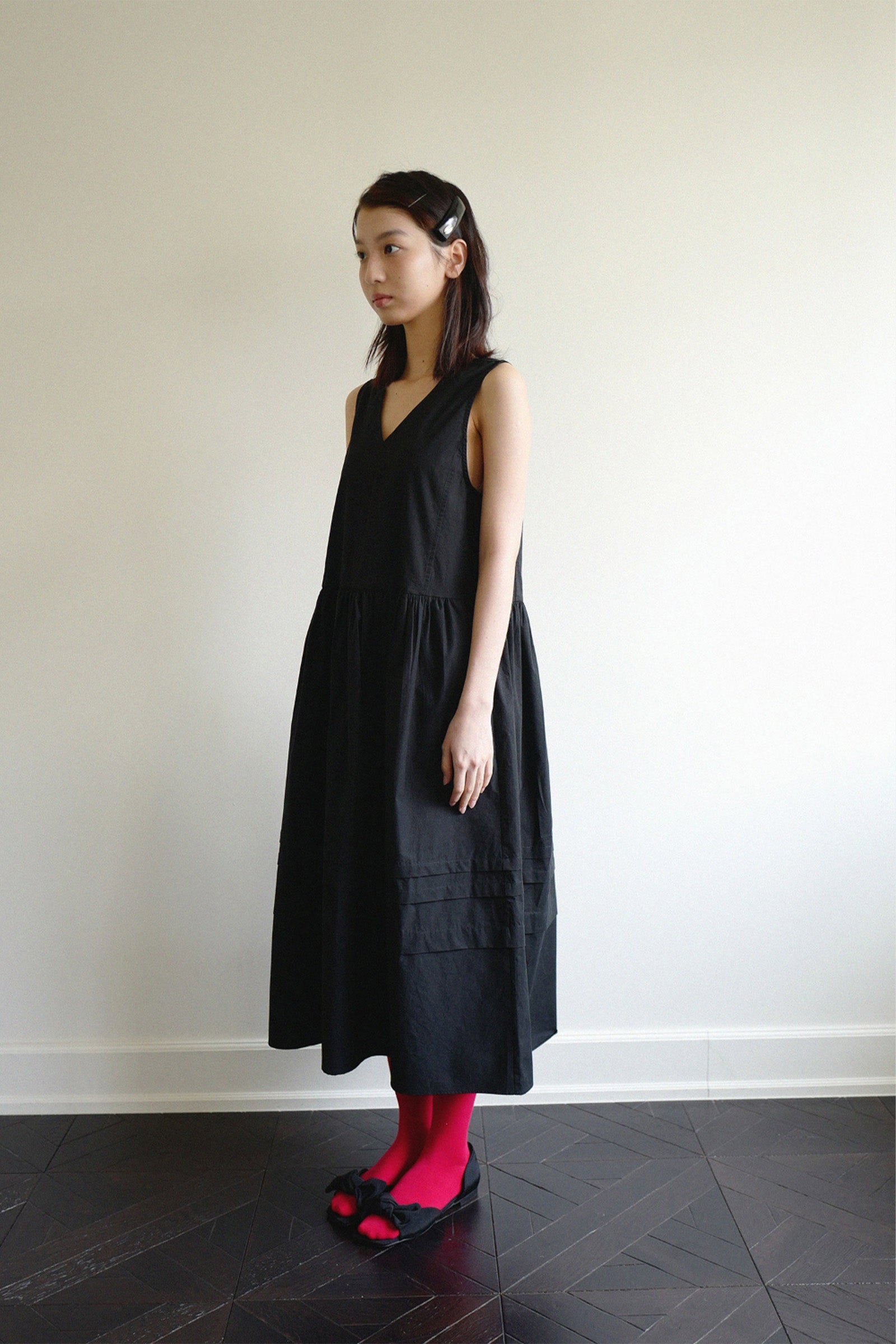 MOUI ROSY MAXY SHIRRING DRESS _NOIR