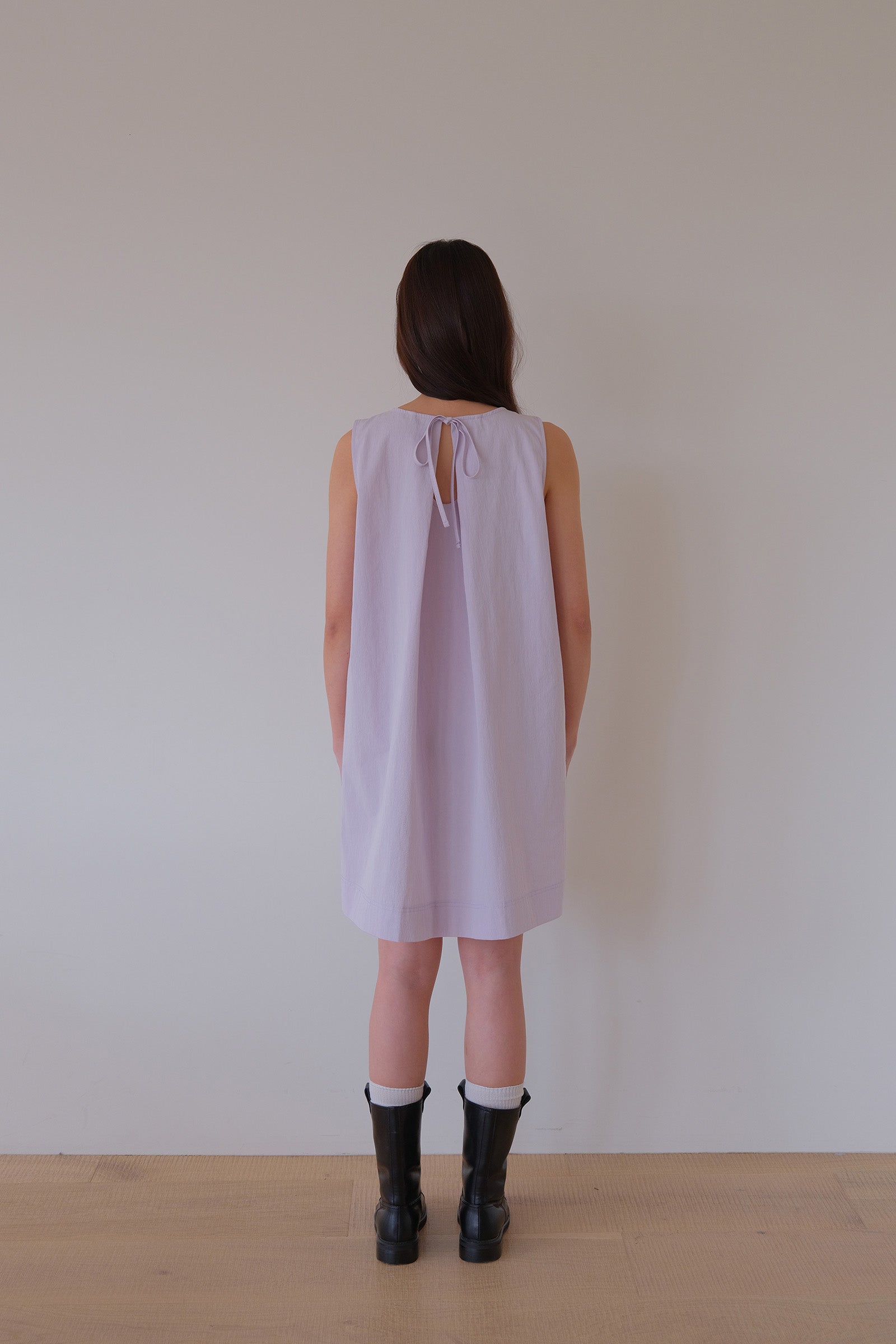 MOUI PASTEL STITCH MINI DRESS _PALE PURPLE