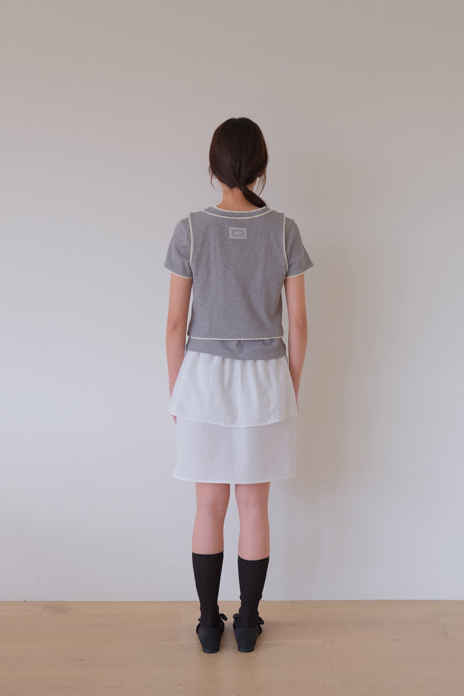 MOUI LAYERED WRAP SKIRT SET _OFF WHITE