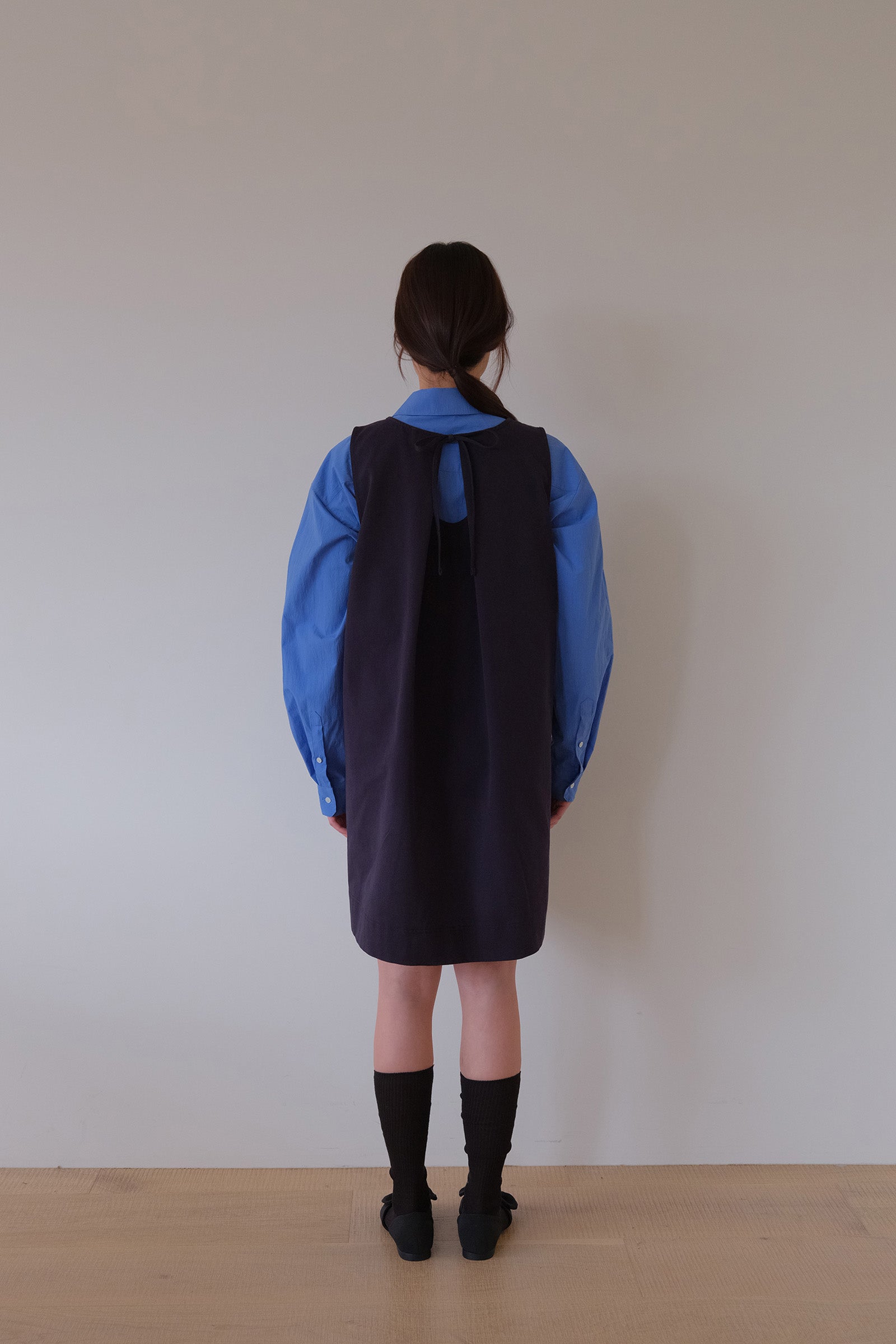 MOUI PASTEL STITCH MINI DRESS _NAVY