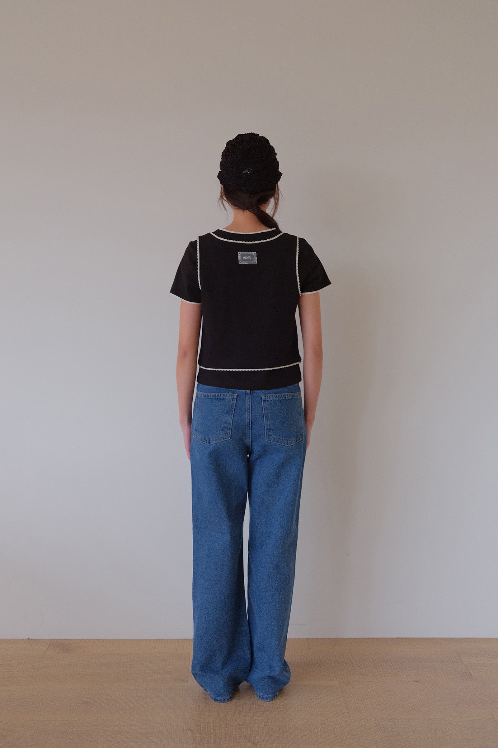MOUI LAYERED RIBBED T SET _NOIR