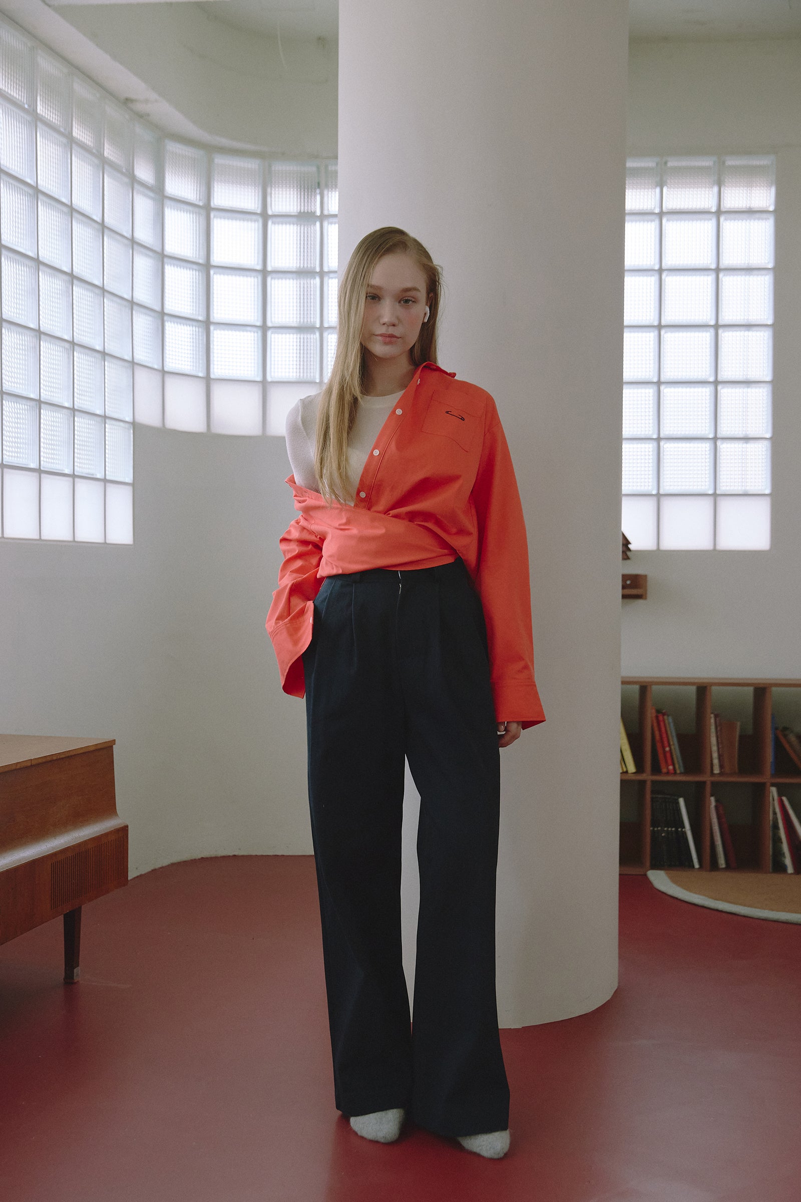 CLASSIC TWO TUCK WIDE PANTS_BLEU MARINE