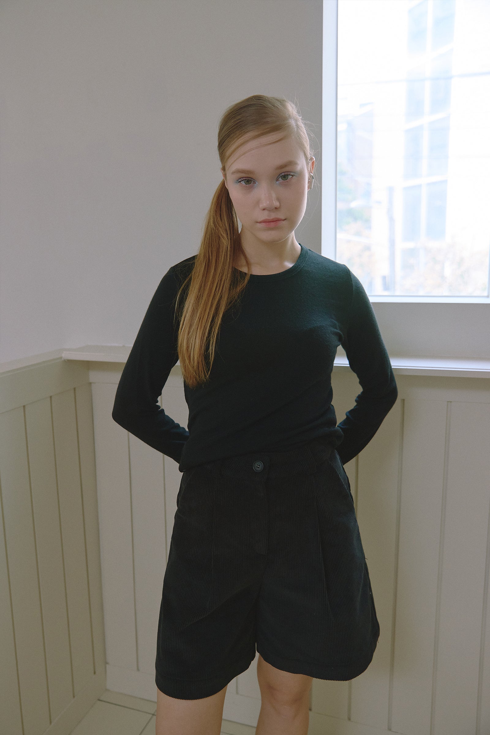 CORDUROY BERMUDA PANTS_NOIR