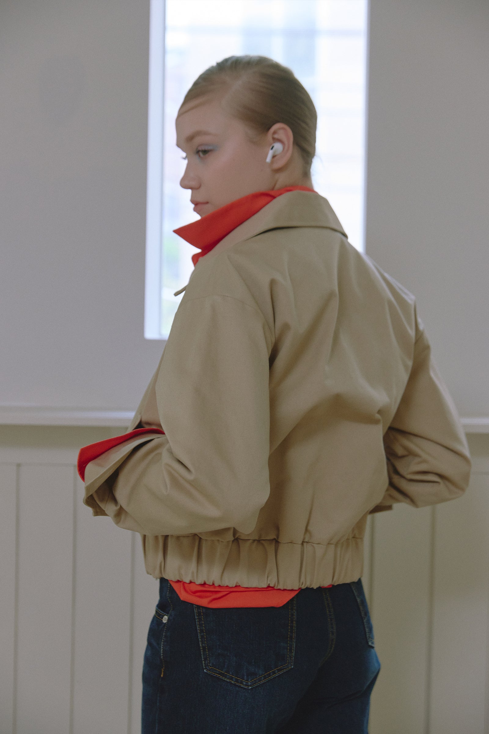 2-WAY COTTON BLOUSON JUMPER_BEIGE