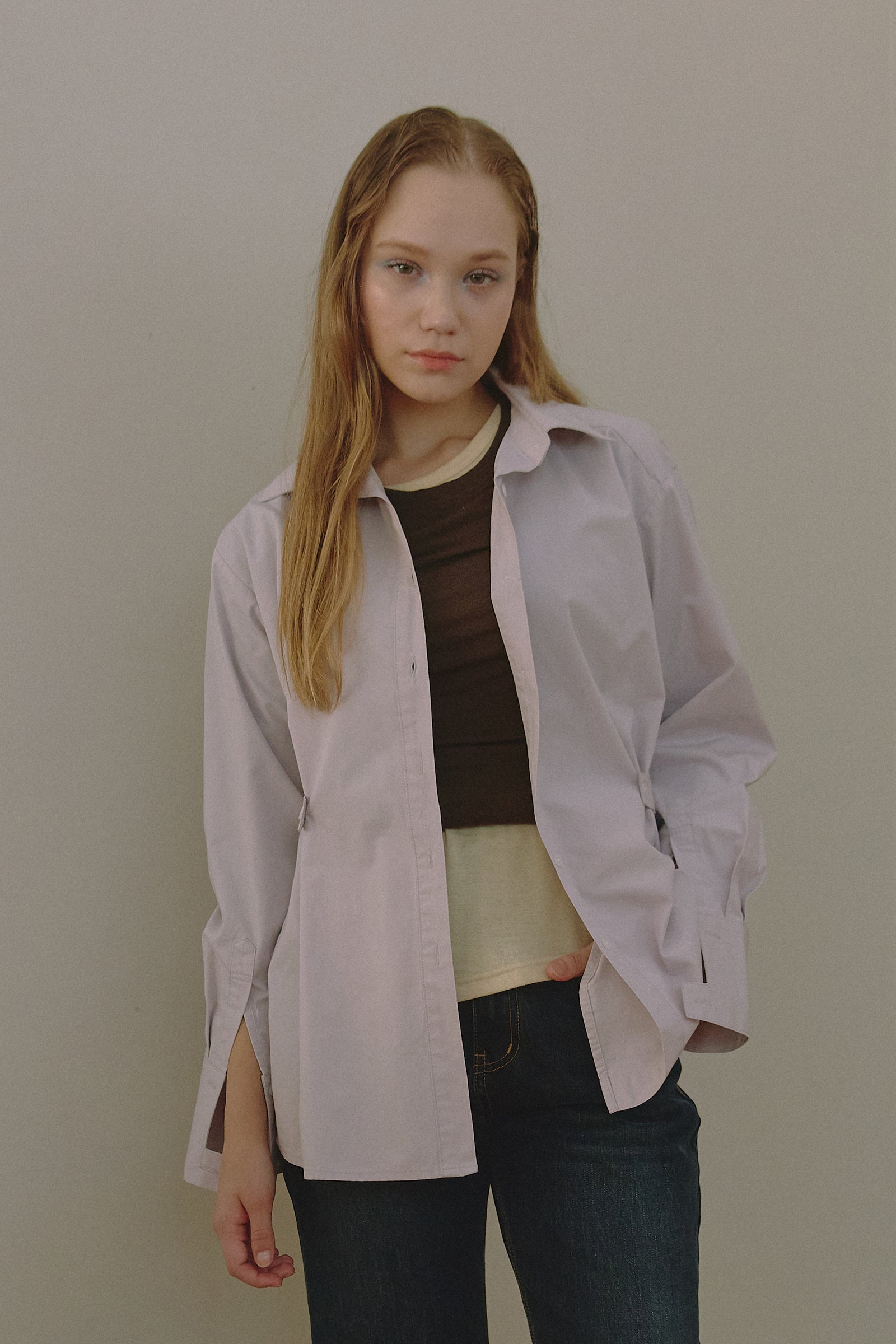 SIDE POINT OVERSIZED CLASSIC SHIRT_VIOLET CLAIR