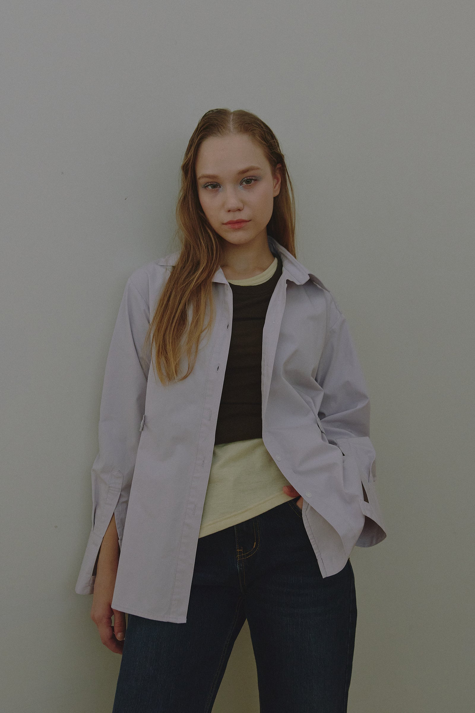 SIDE POINT OVERSIZED CLASSIC SHIRT_VIOLET CLAIR