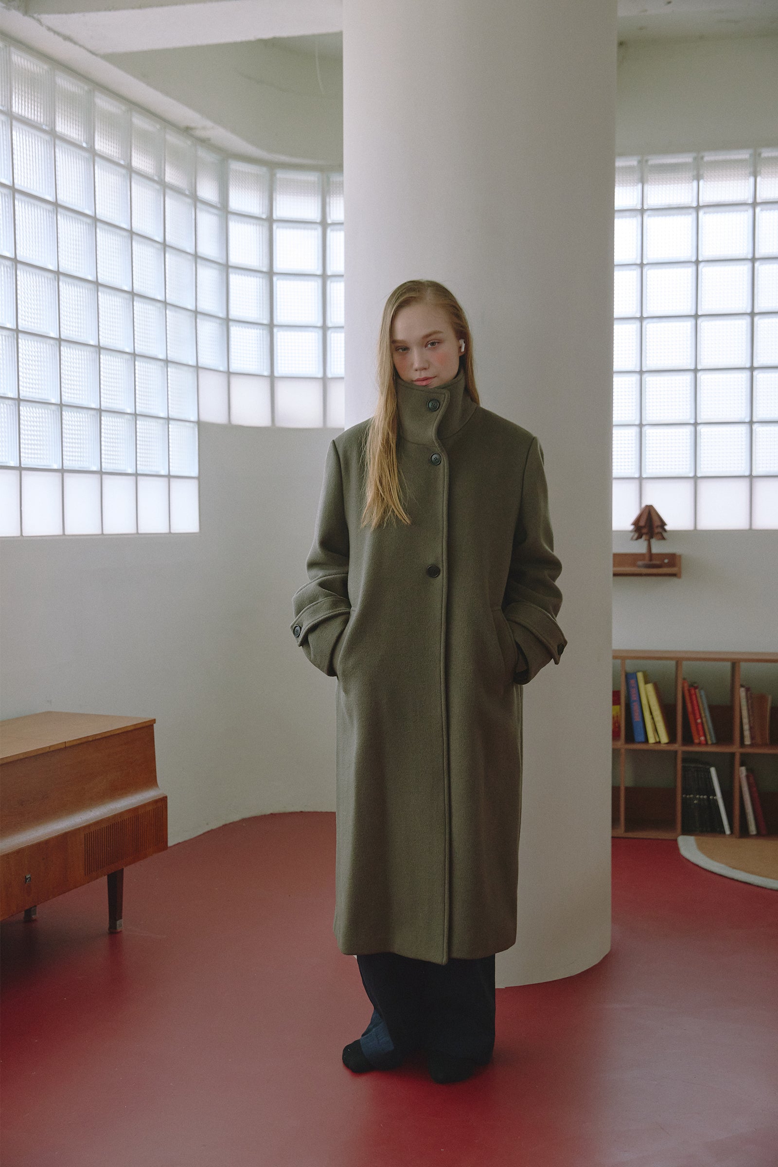 HIGH-NECK CASHMERE BLEND CLASSIC COAT_NOIR