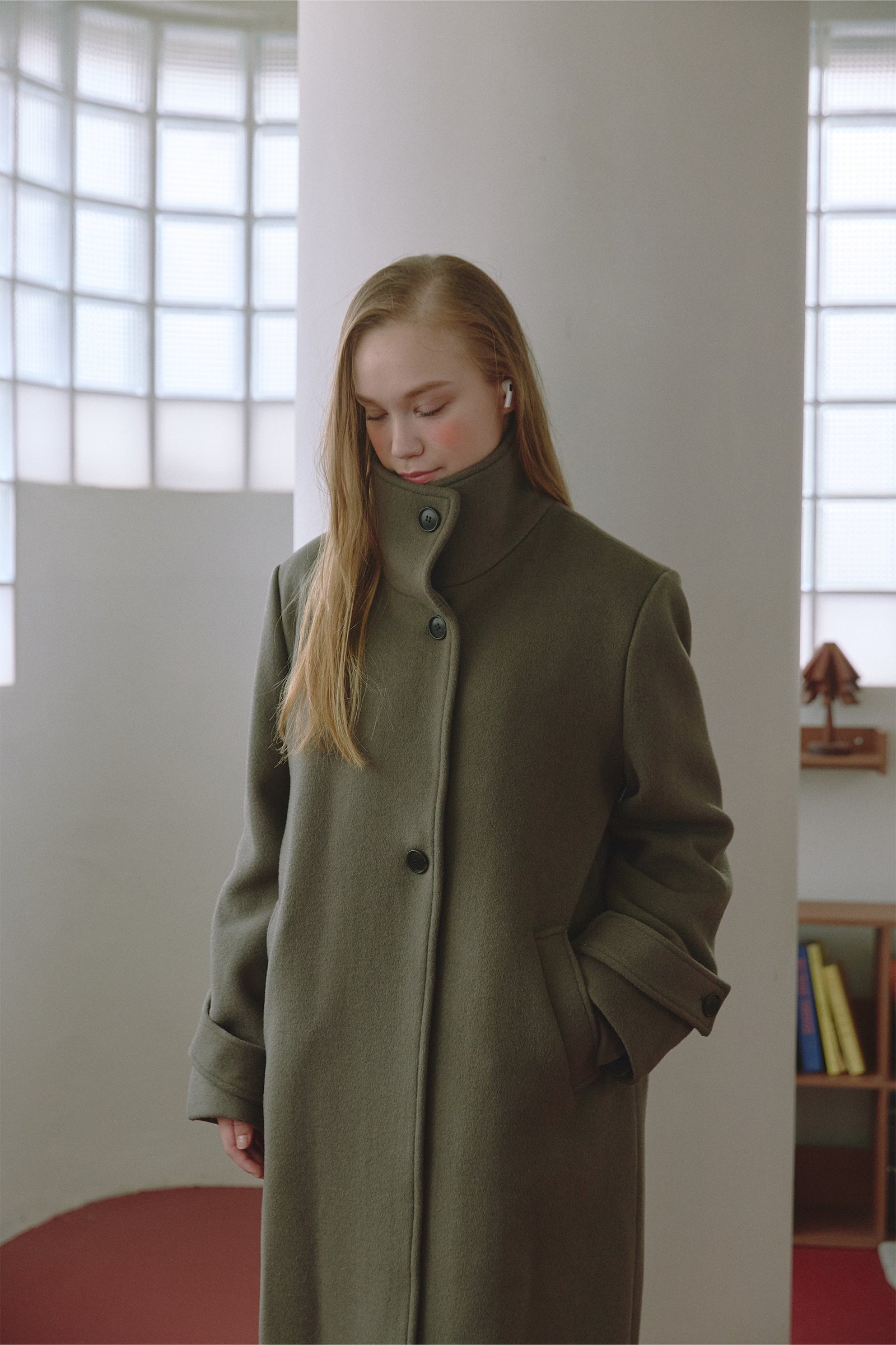 HIGH-NECK CASHMERE BLEND CLASSIC COAT_NOIR