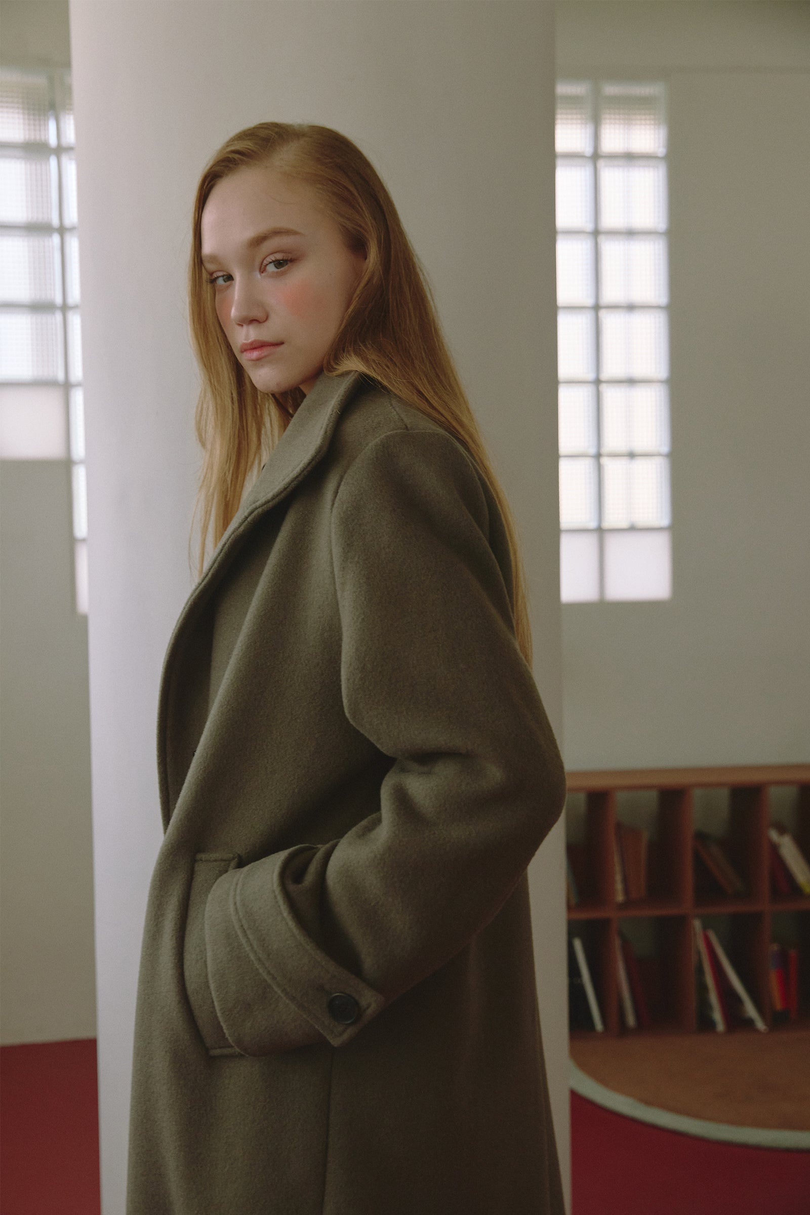 HIGH-NECK CASHMERE BLEND CLASSIC COAT_BLACK