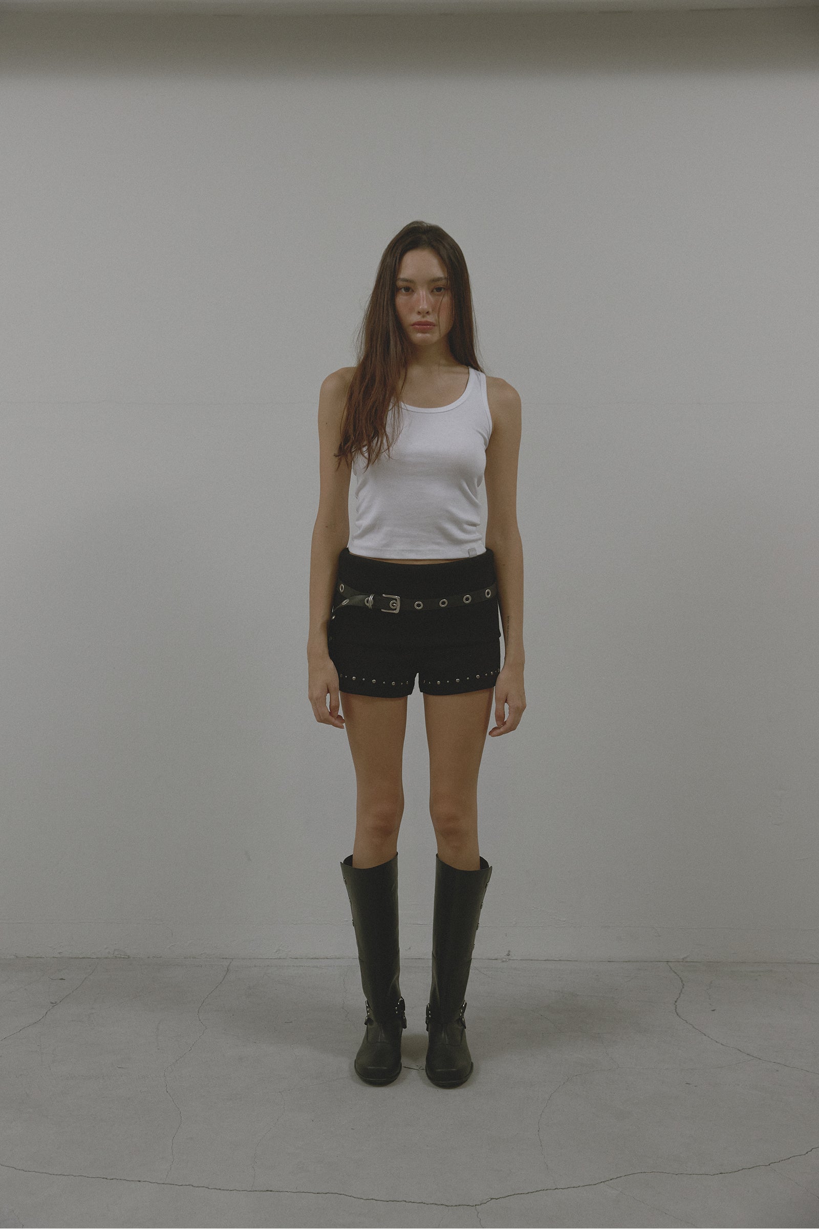 STUD RIB SHORTS_BLACK