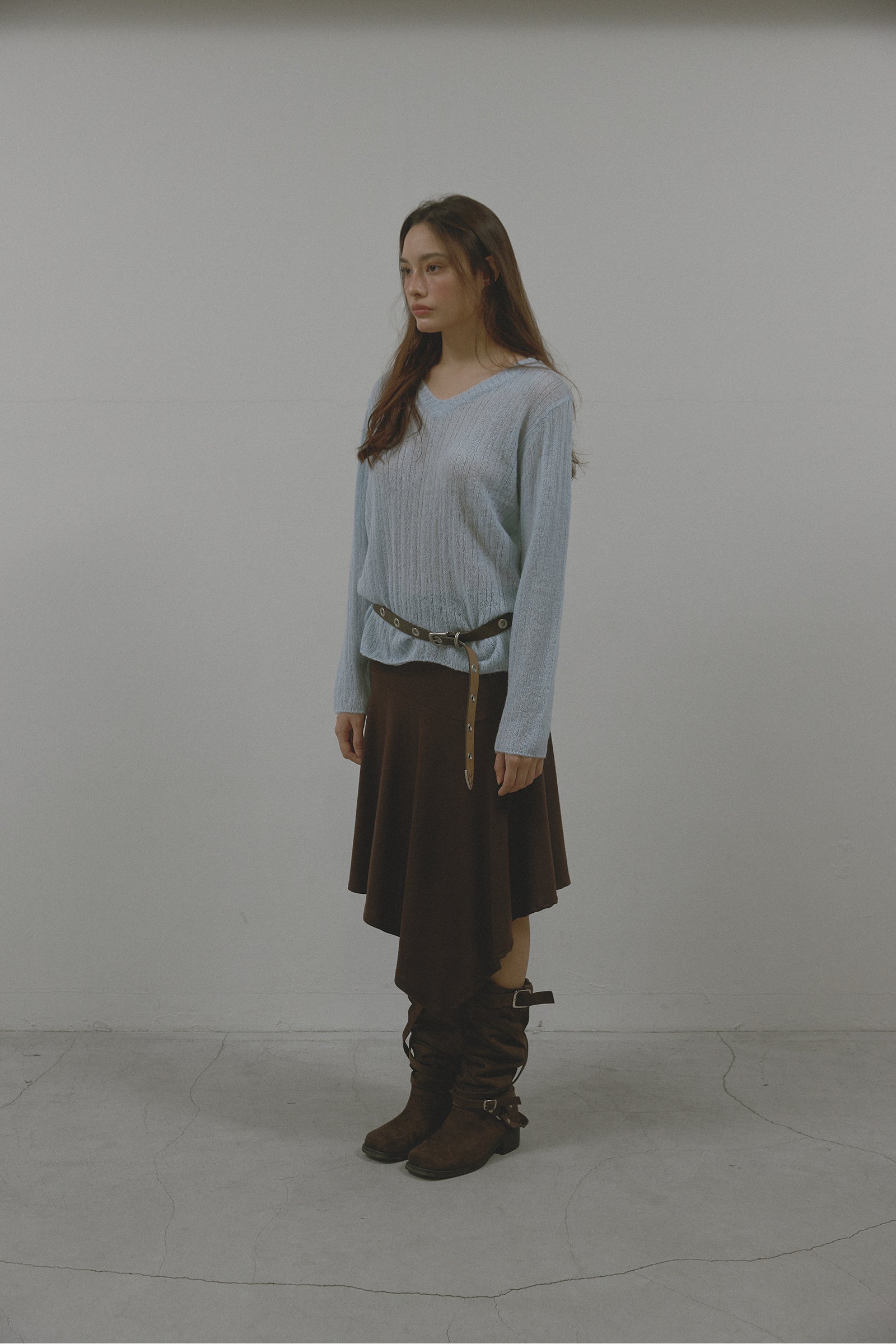 V-NECK GOLGI KNIT_SKY BLUE