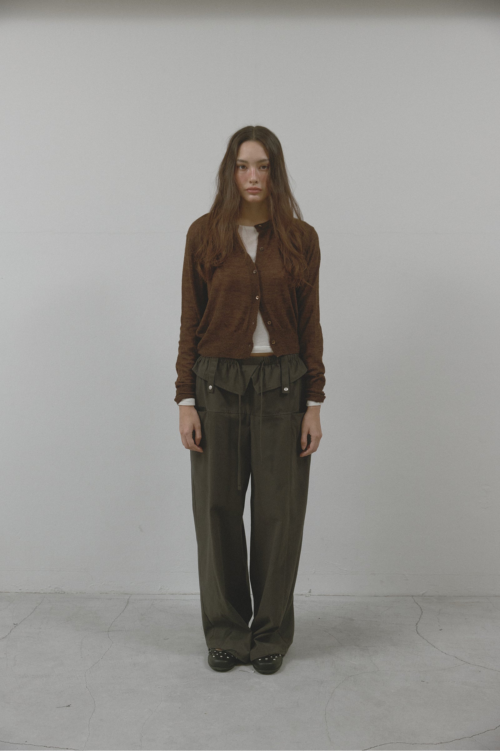 MOHAIR WOOL CARDIGAN_BROWN