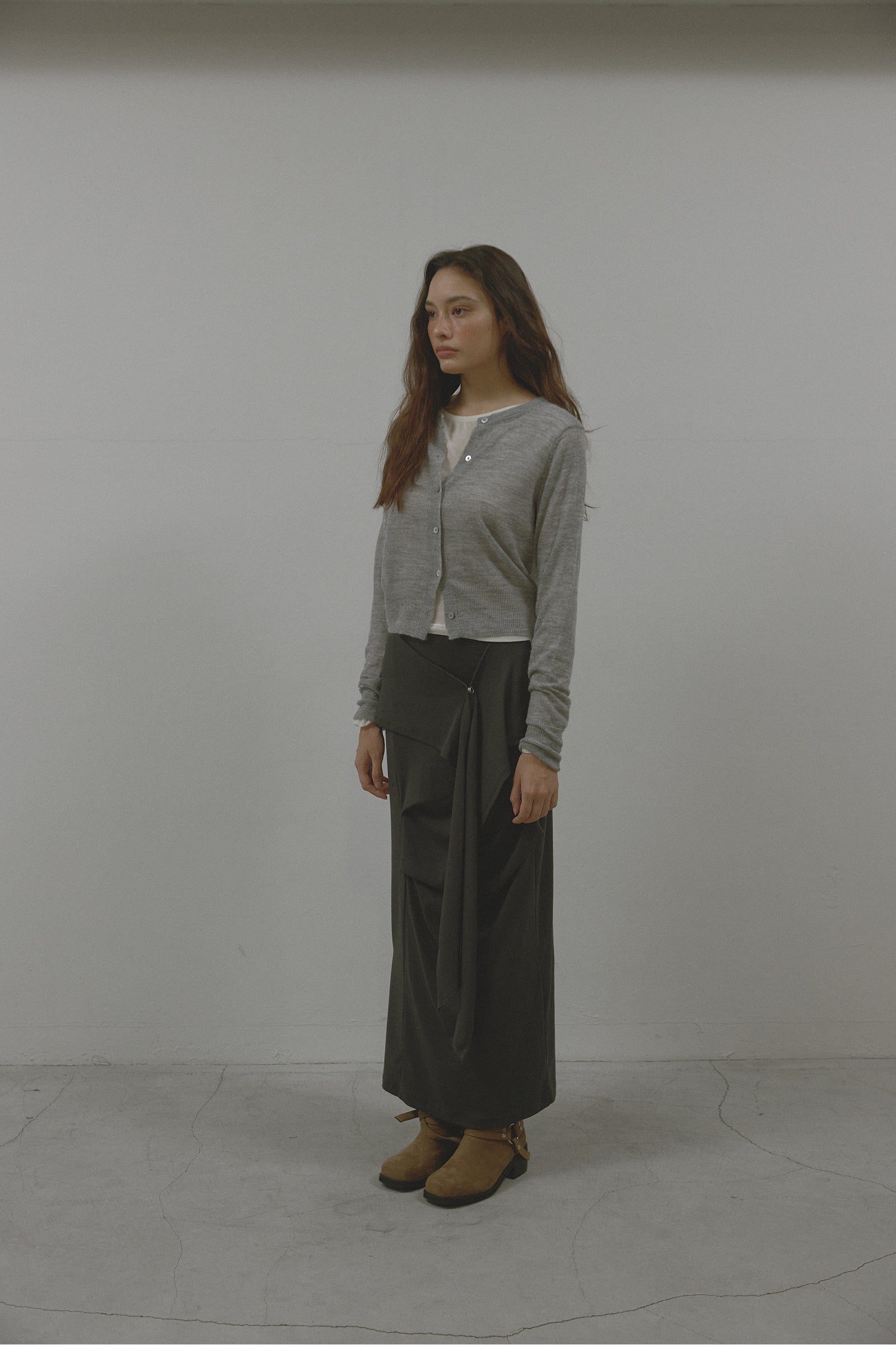 MOHAIR WOOL CARDIGAN_LIGHT GREY