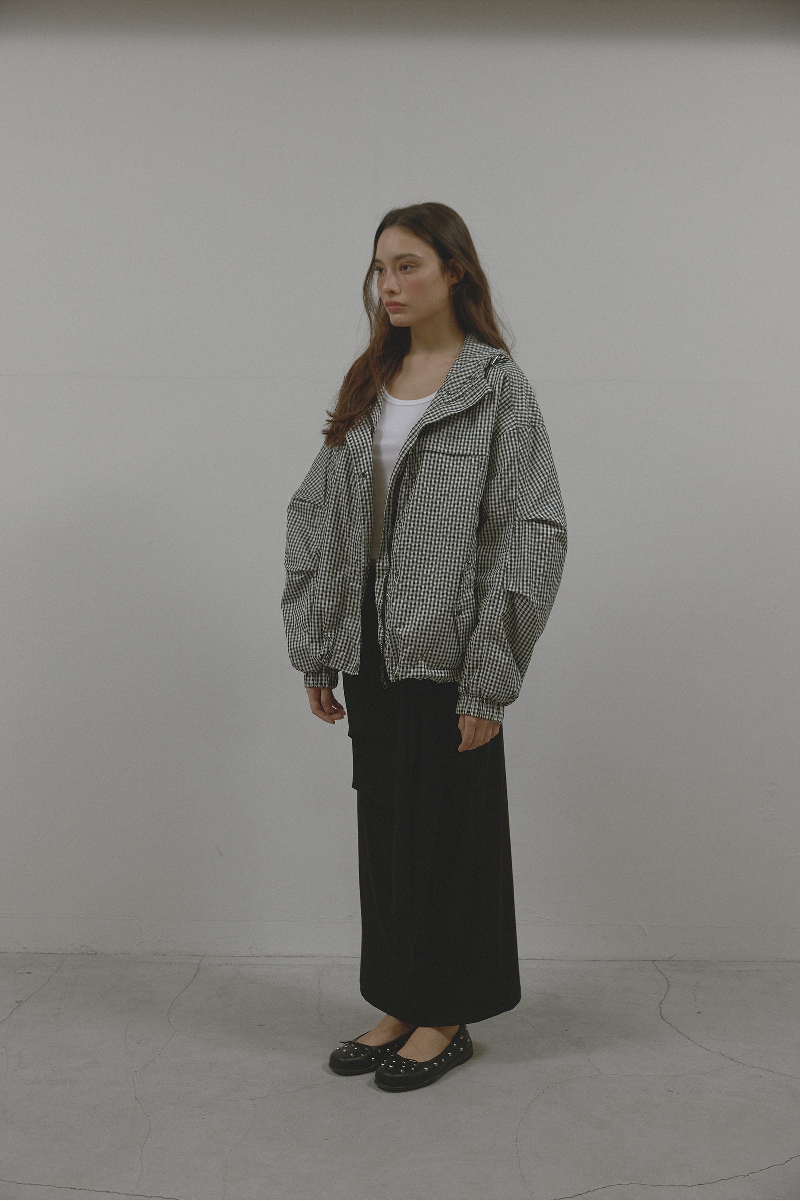 PATTERN DUO BOMBER JACKET_BLACK CHECK