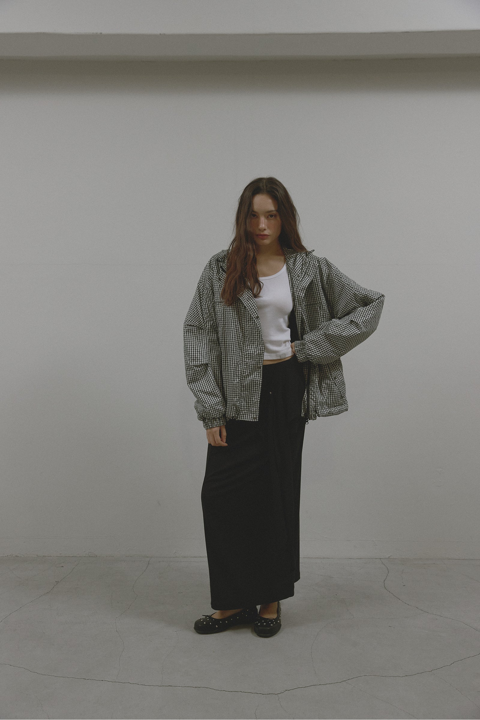 PATTERN DUO BOMBER JACKET_BLACK CHECK