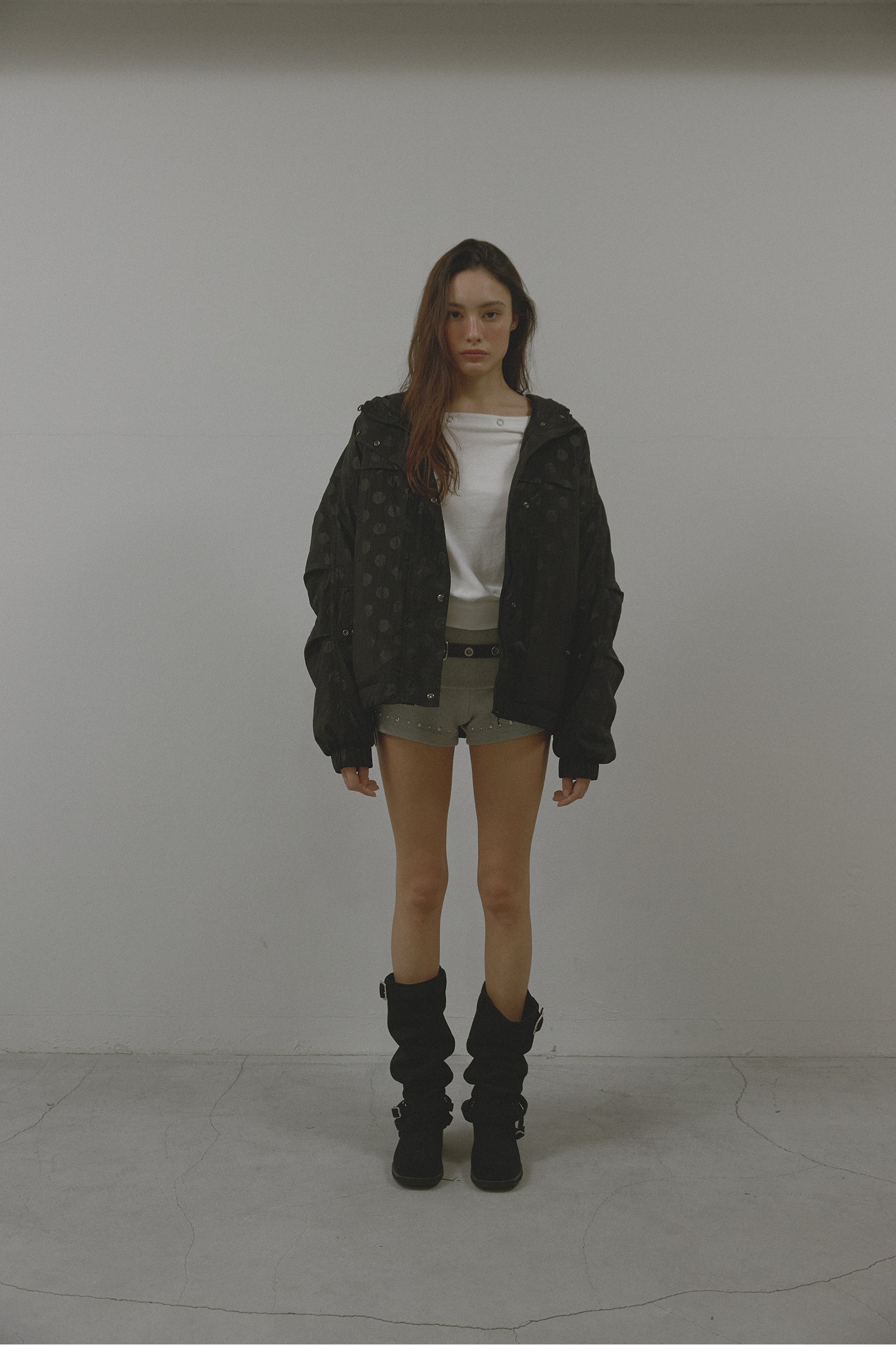 PATTERN DUO BOMBER JACKET_BLACK DOT