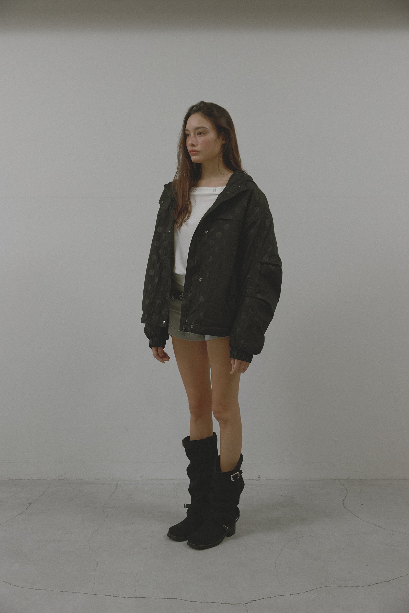 PATTERN DUO BOMBER JACKET_BLACK DOT