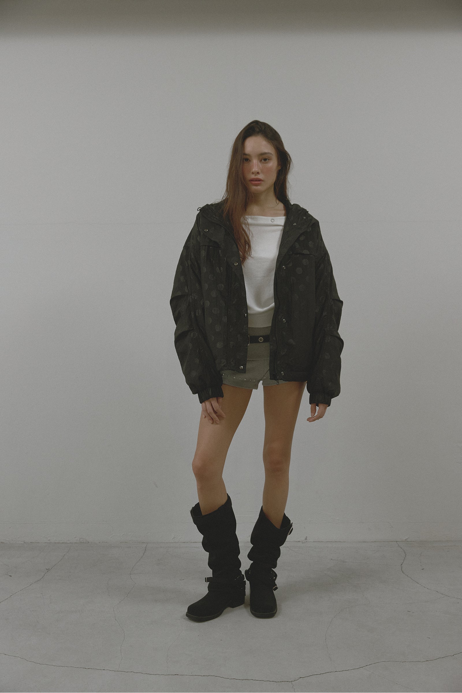 PATTERN DUO BOMBER JACKET_BLACK DOT