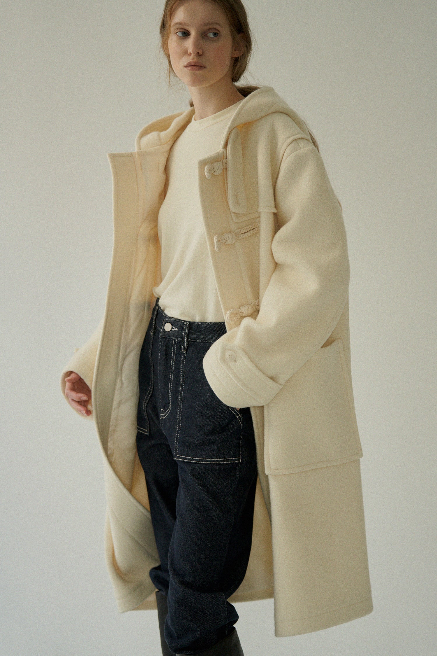 CHARLES HOODED DUFFLE COAT_IVOIRE