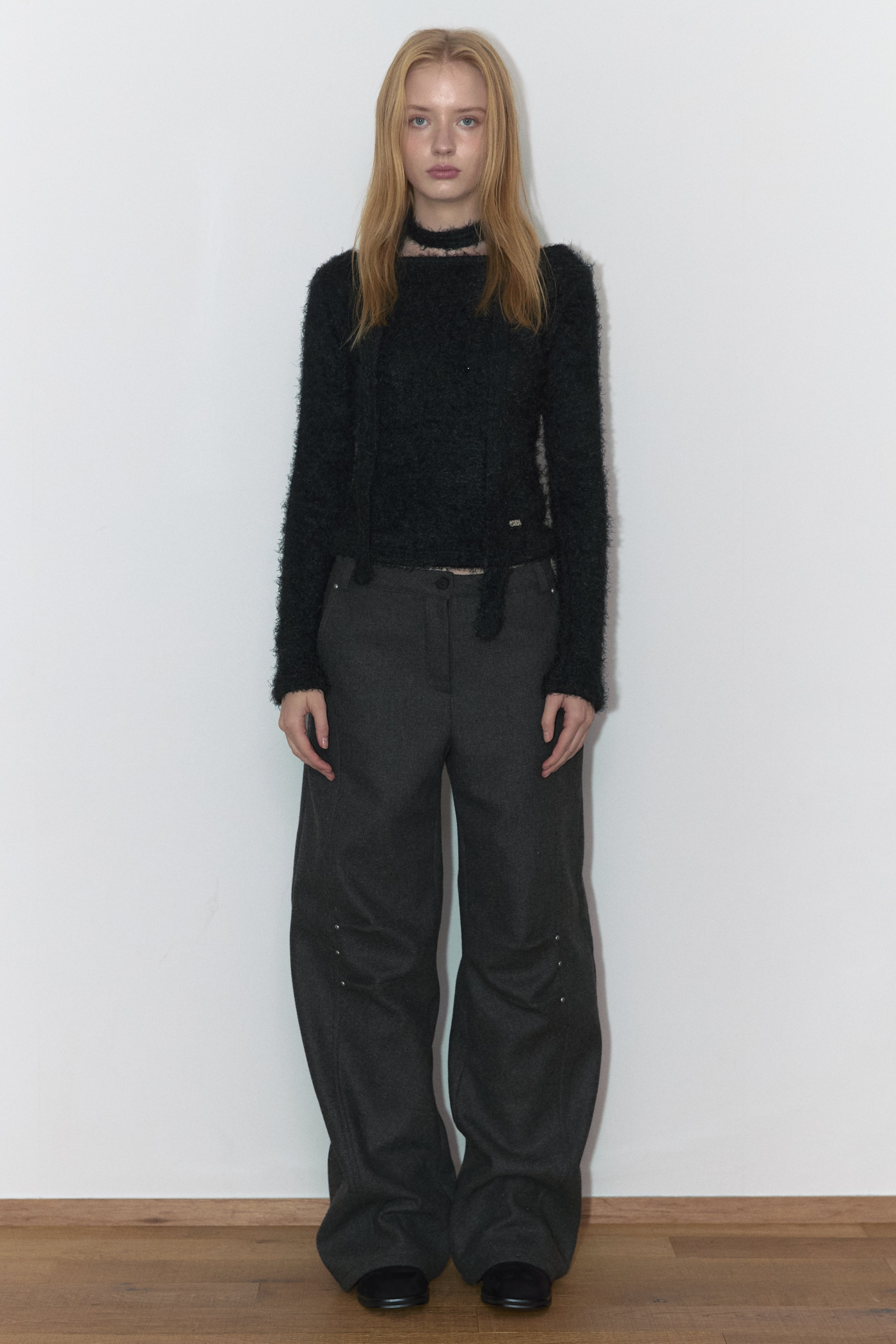 WOOL RIVET PANTS_CHARCOAL