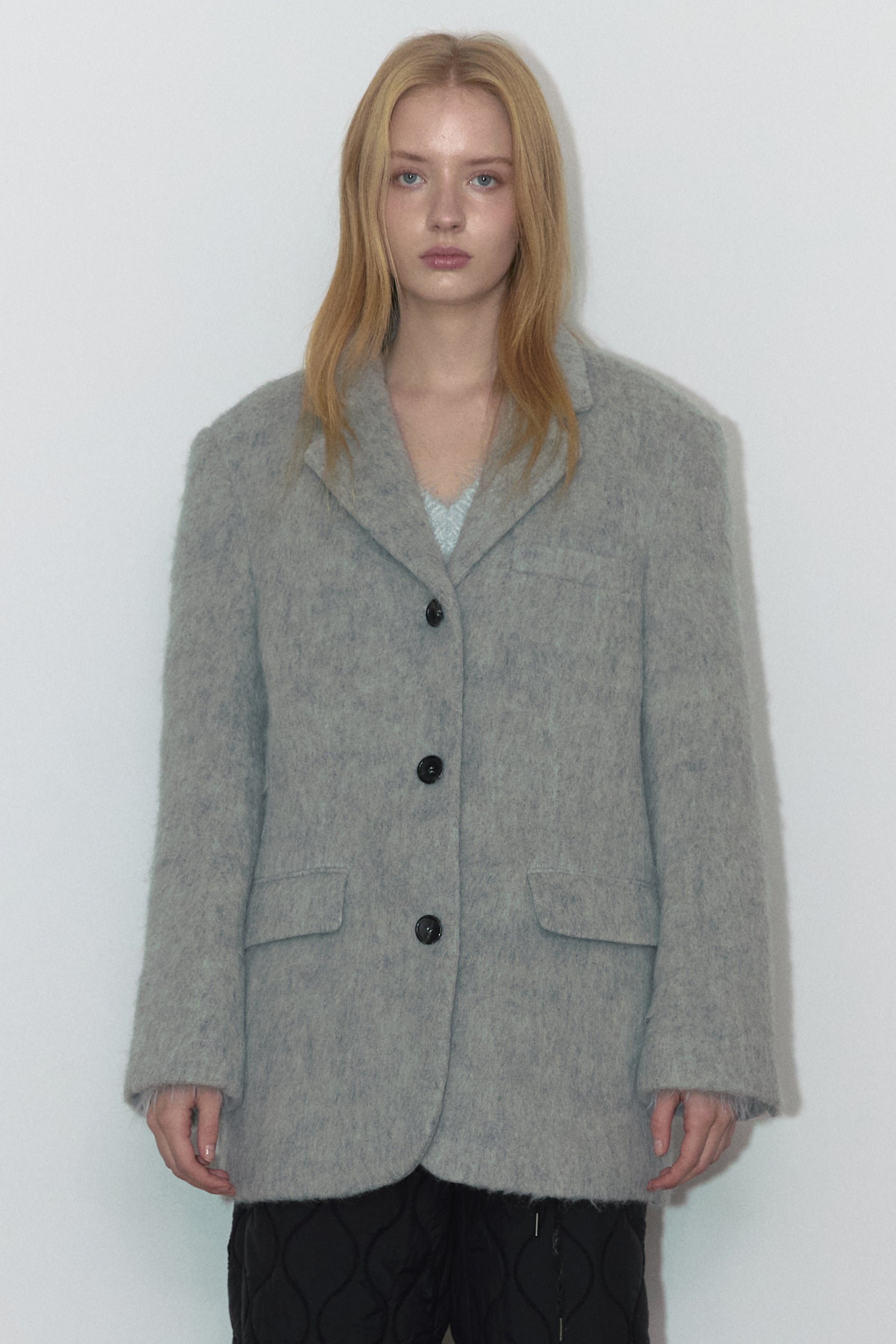 MOHAIR WOOL JACKET_LIGHT MELANGE