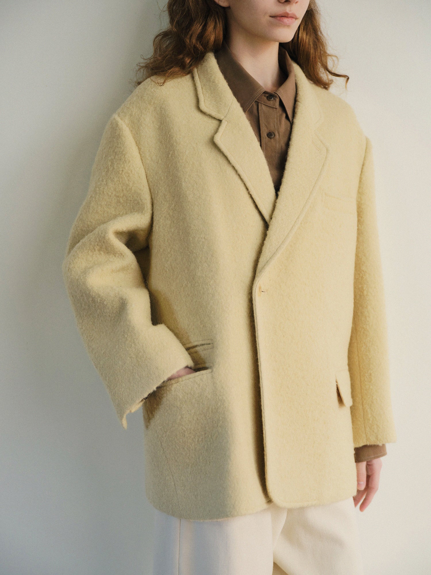 ALPACA BRIOCHE BOUCLE JACKET_BUTTER