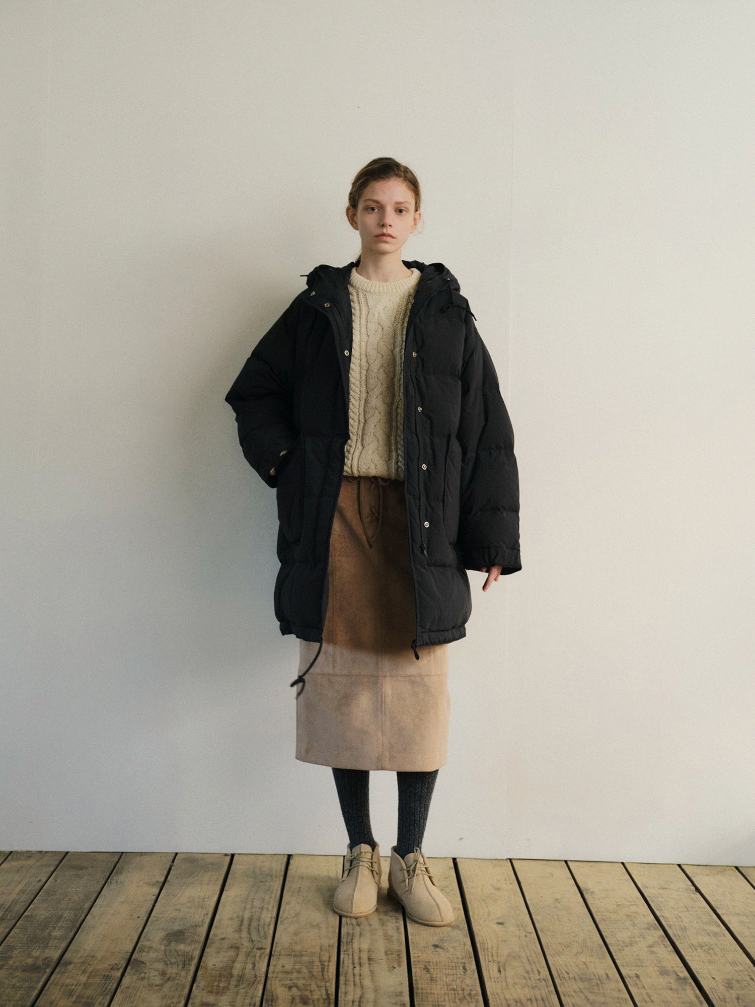 AVIGNON SUEDE SKIRT_BEIGE