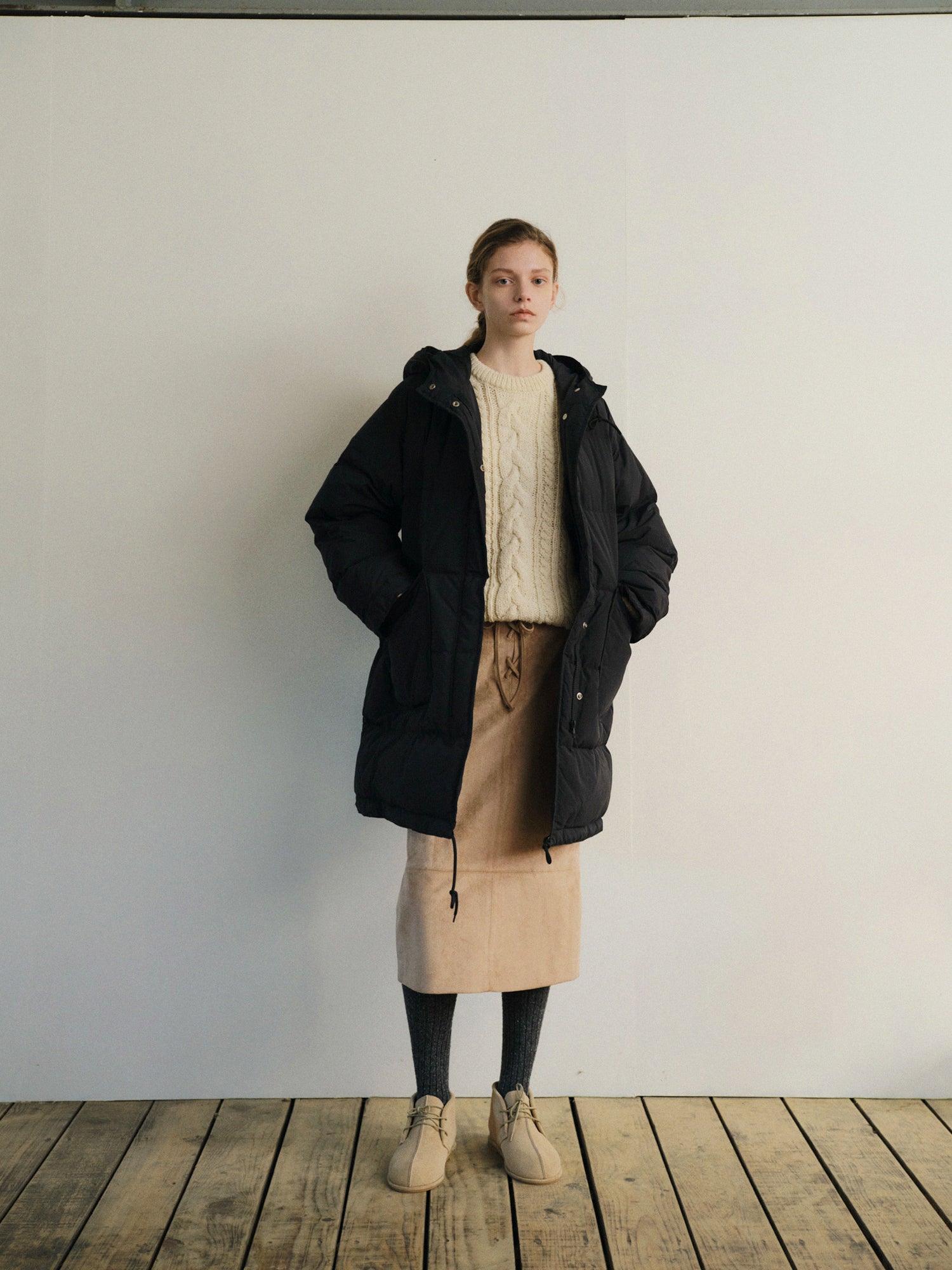 AVIGNON SUEDE SKIRT_BEIGE