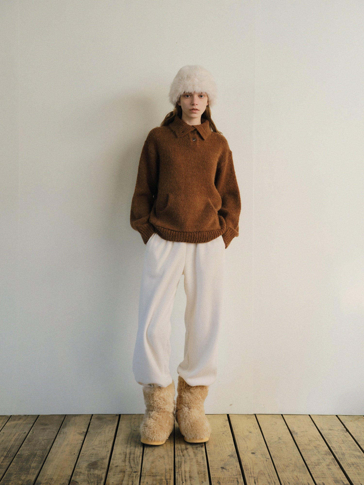 ALPACA BENNY KNIT_BROWN