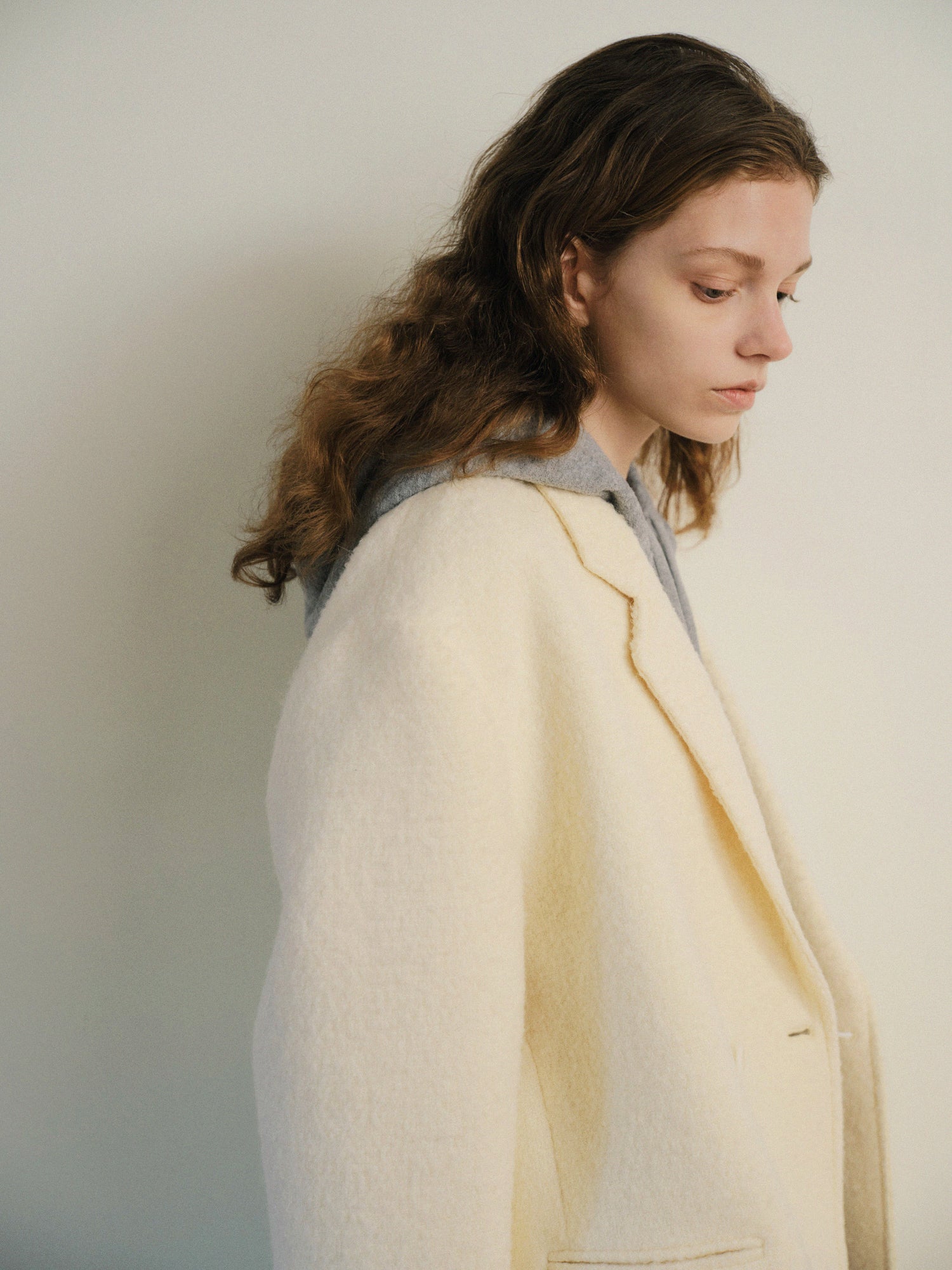 ALPACA BRIOCHE BOUCLE JACKET_IVORY