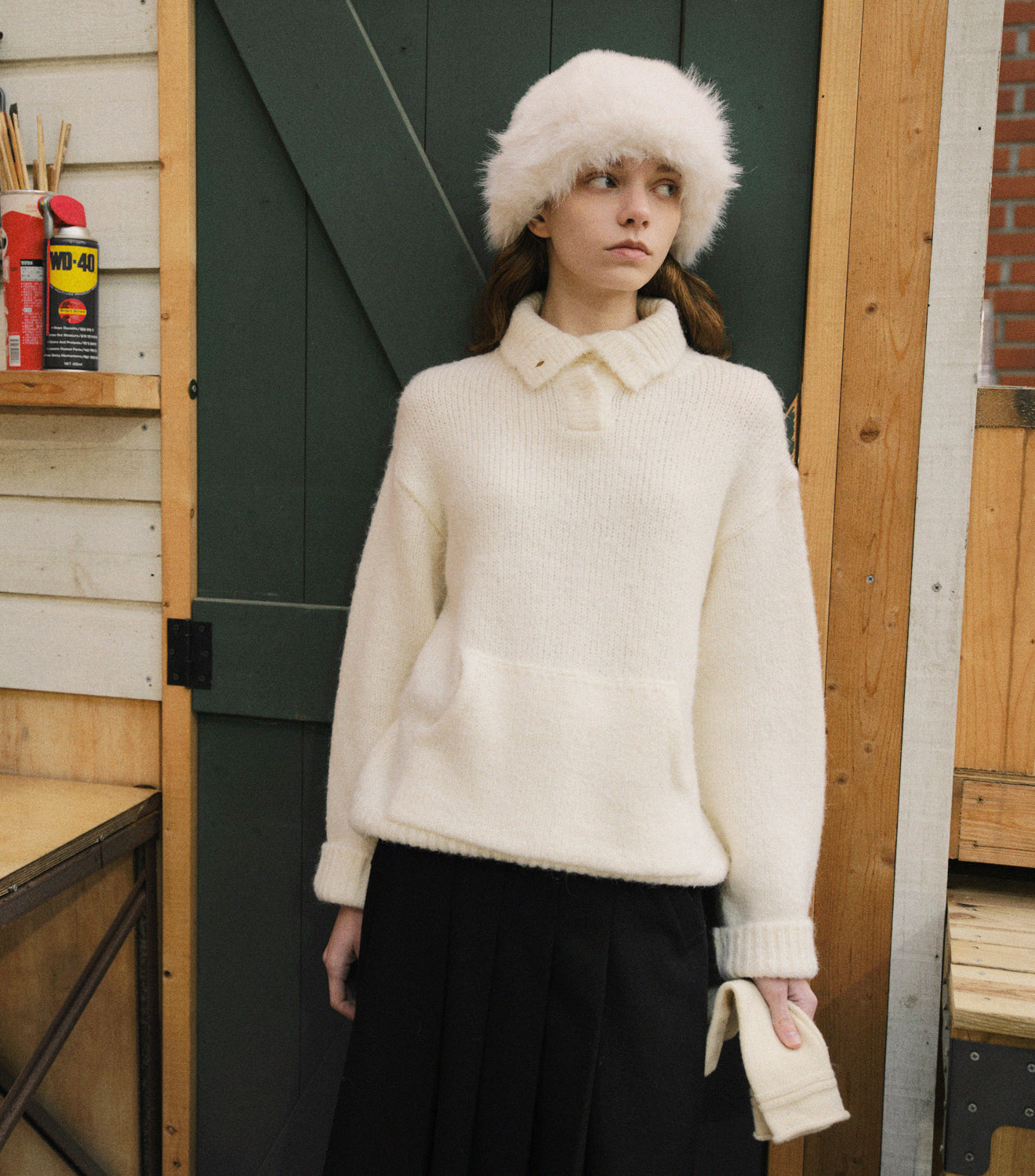 ALPACA BENNY KNIT_IVORY