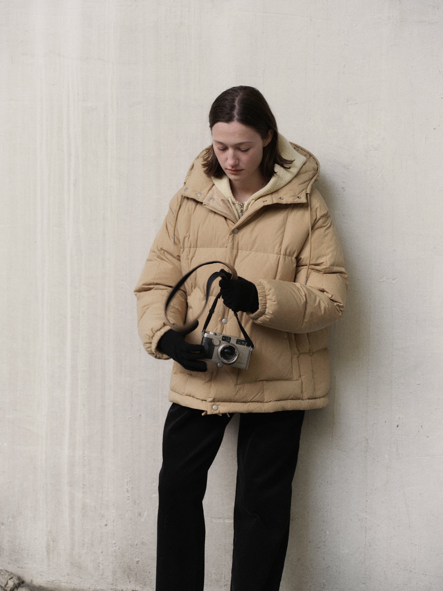 DUNNE HALF PADDED JACKET_BEIGE